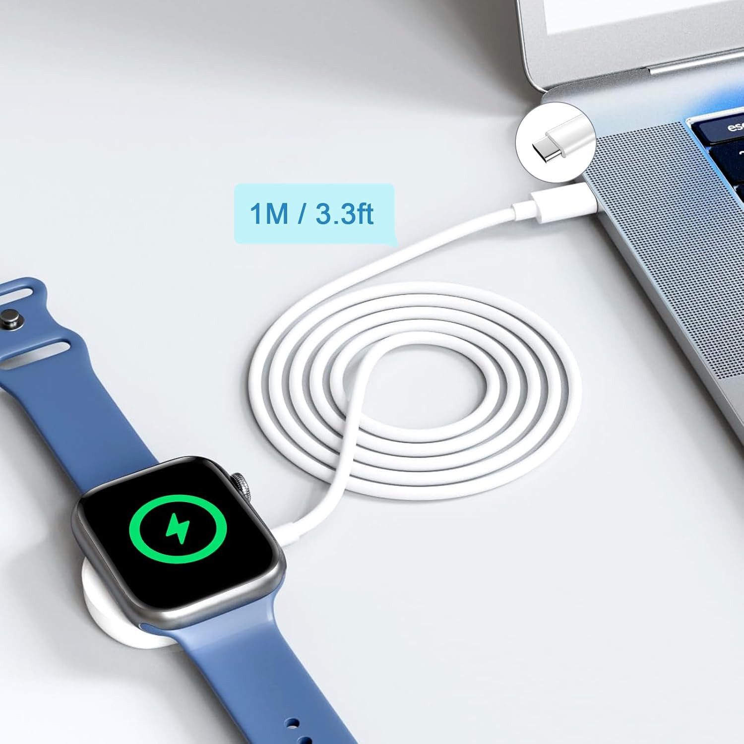 Widmann-Shop Ladestation für Apple Watch Ladekabel Ladegerät Magnetisch auf USB‑C Schnelllade-Gerät (Ladegerät für Apple Watch) – Bild 5 von 5