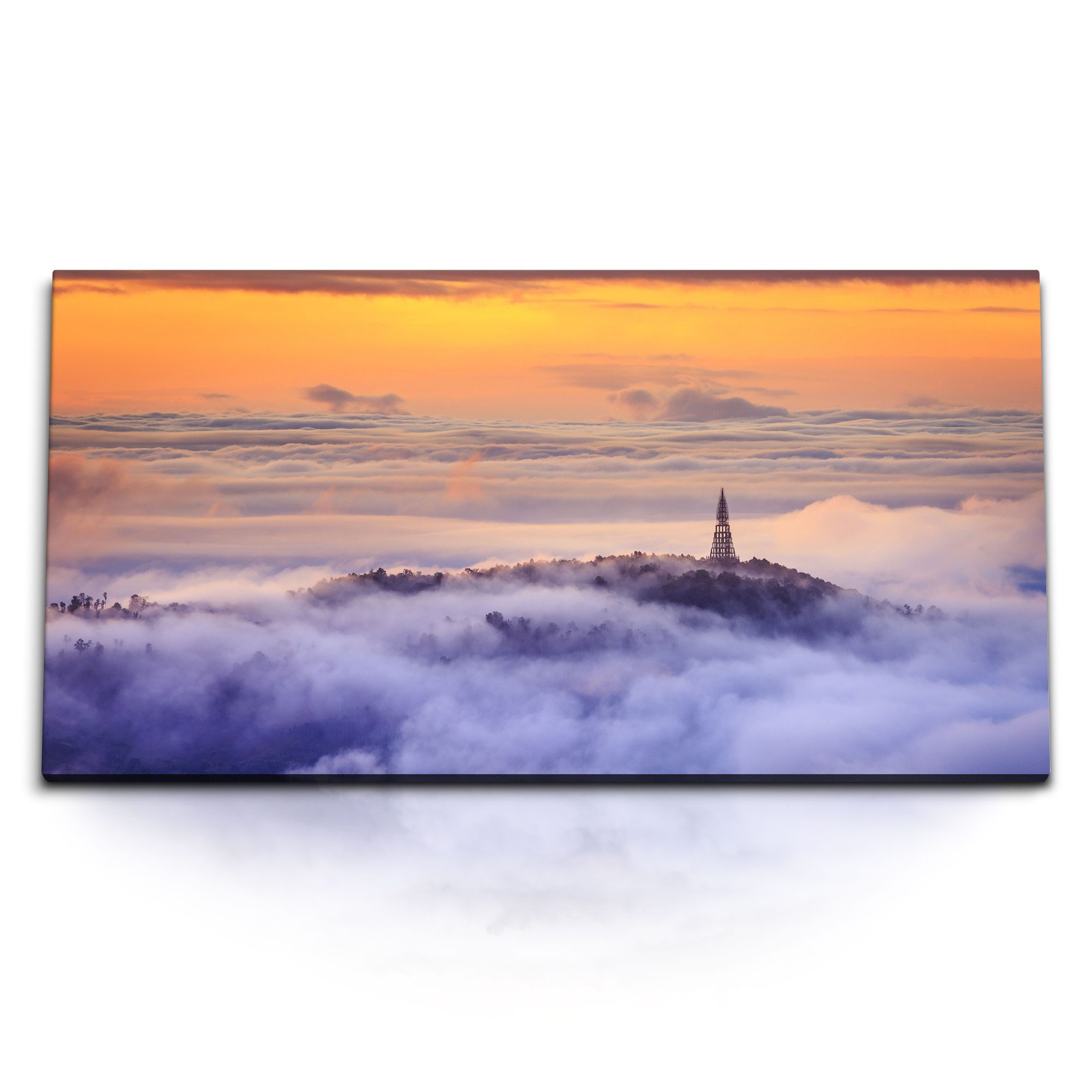 Leinwandbild Kunstdruck Bilder 120x60cm Phulomlo Thailand Berge Nebel Natur Sonnenu