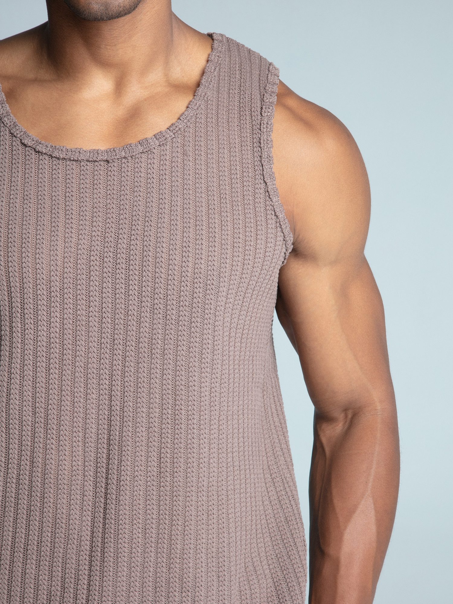 Siksilk Tanktop SikSilk Herren Braunes Texturiertes Tanktop