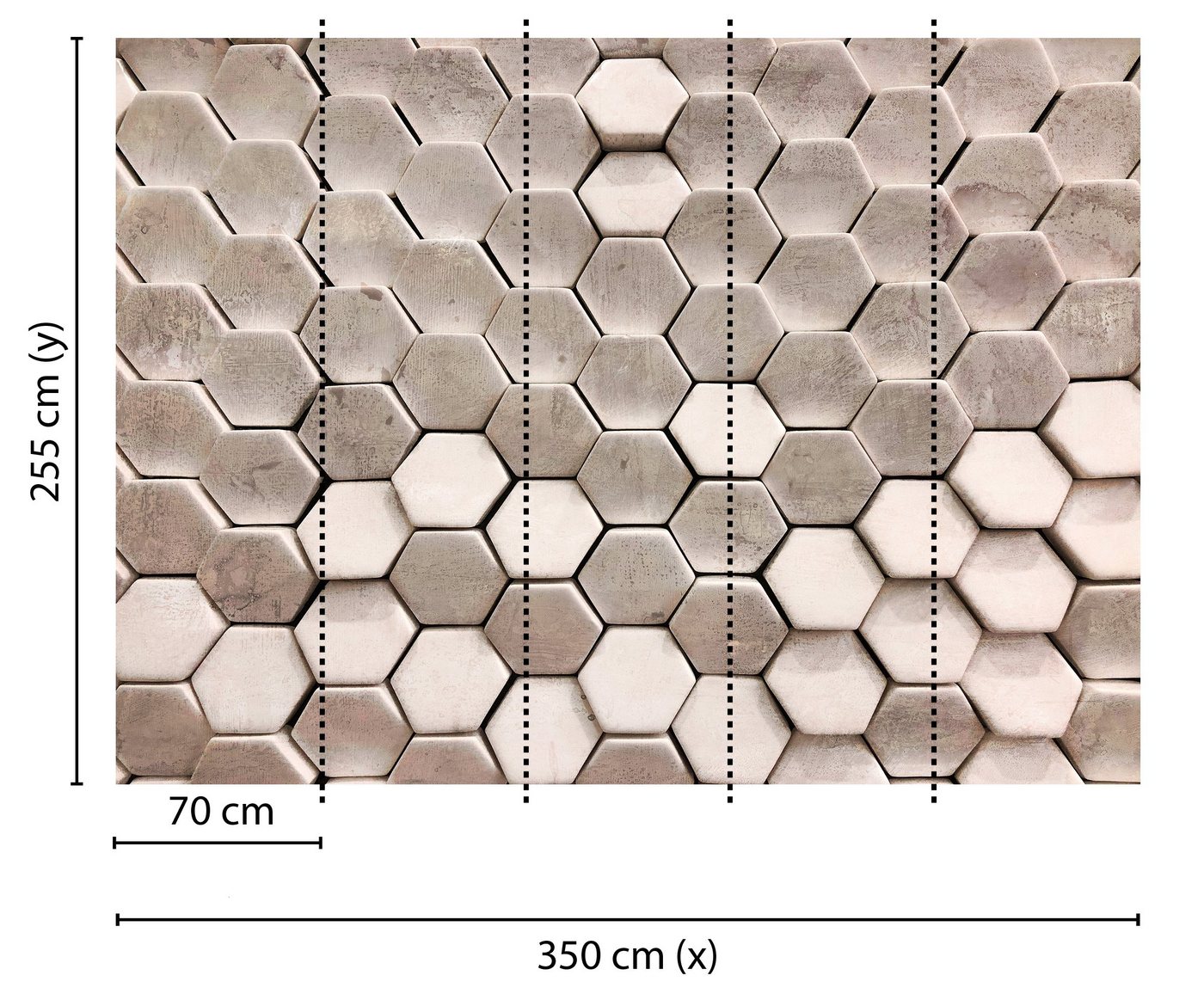 living walls Fototapete »Designwalls Hexagon Surface 2«, glatt, (5 St)-kaufen