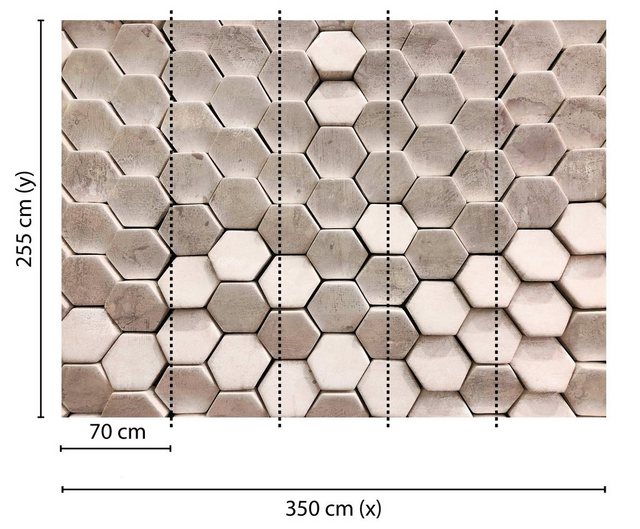 living walls Fototapete »Designwalls Hexagon Surface 2«, glatt, (5 St)-Otto