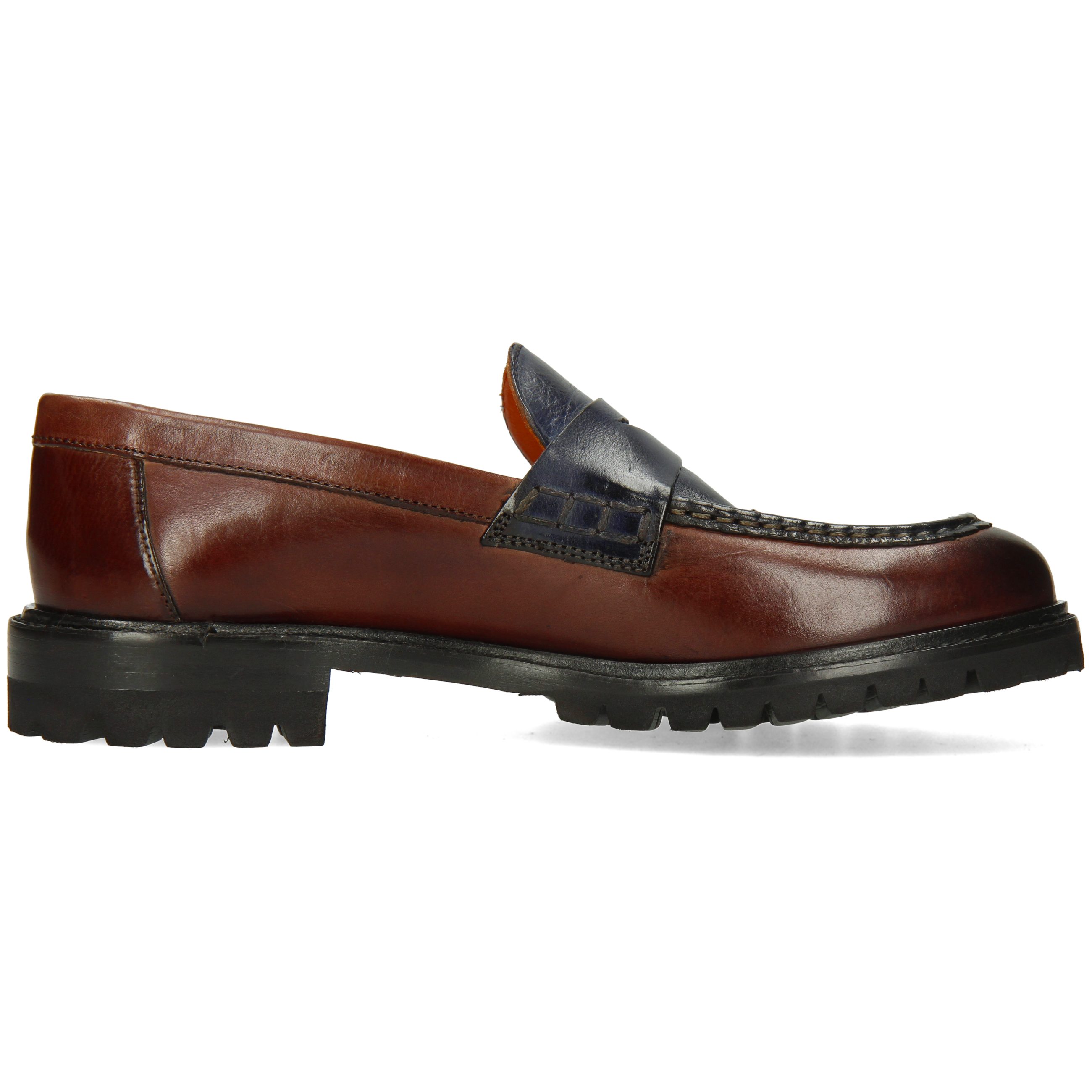 Lining & Melvin Royal Orange Hamilton Regine 6 Burnt Loafer Barista