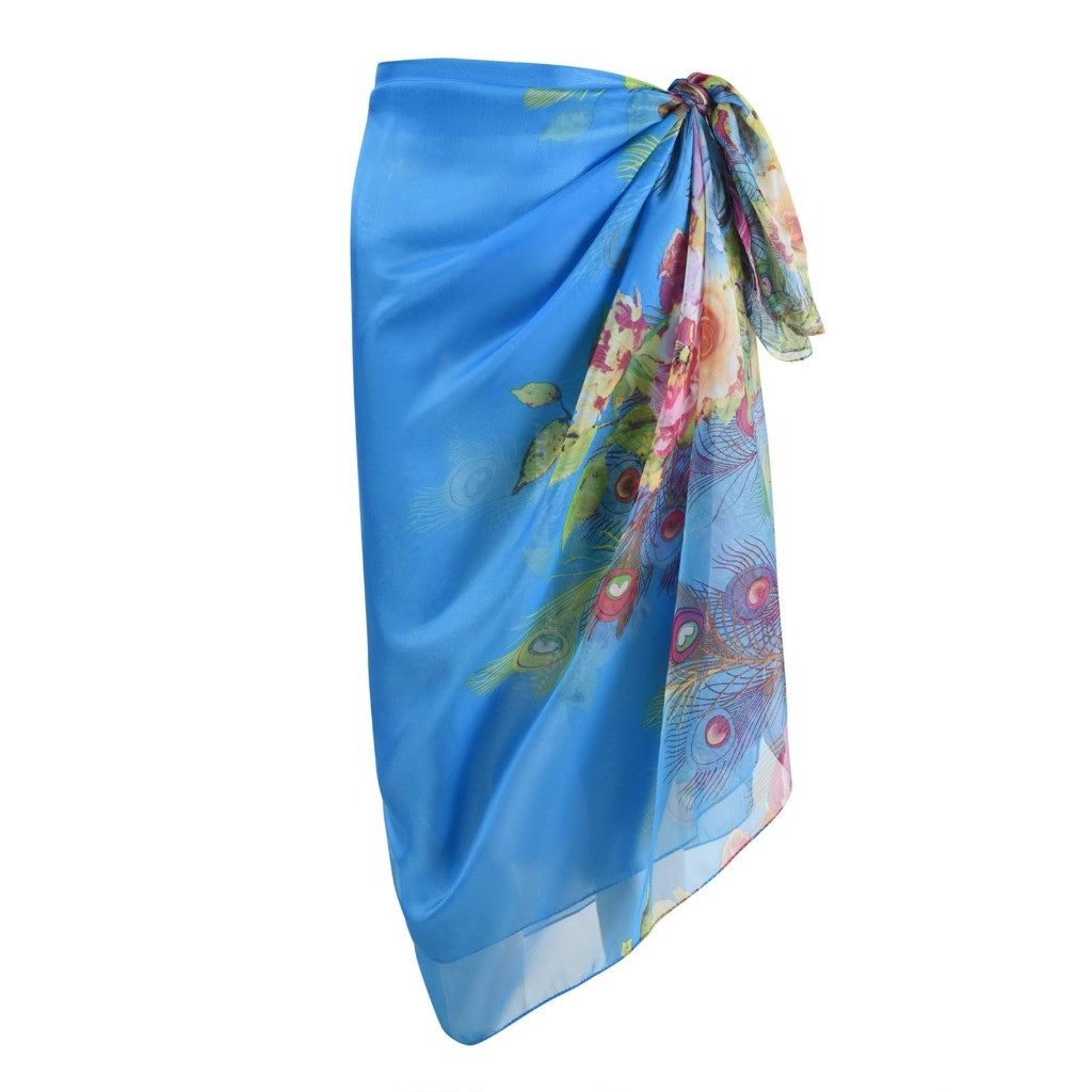 nsihing Sarong Damen Boho Strand-Sarong –Leichter Wickelrock mit floralem Muster, Strandkleid tragbar Bikini Cover-up Tuch für den Strand Wrap Überwurf