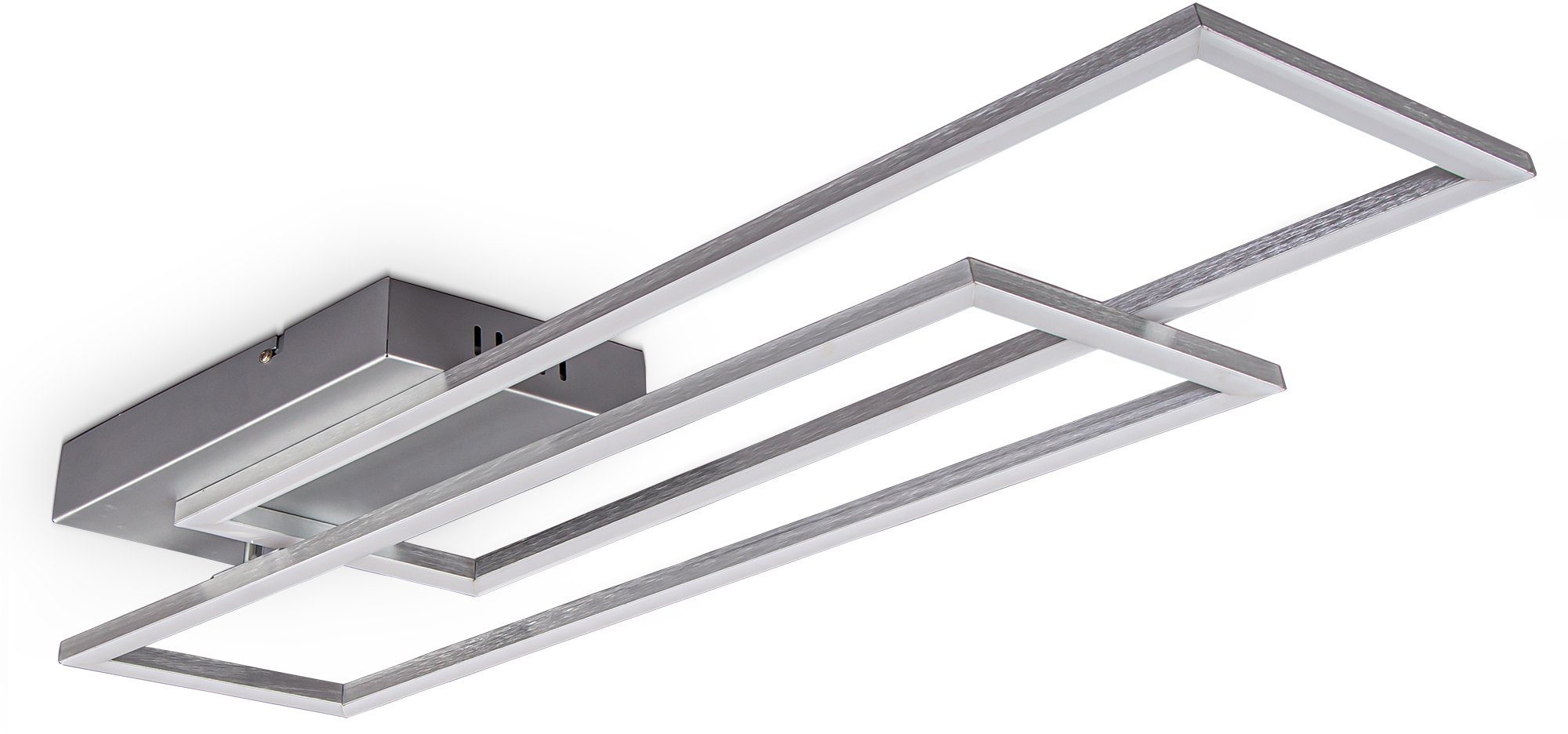 Image of B.K.Licht LED Deckenleuchte, LED Deckenlampe dimmbar CCT Fernbedienung chrom-alu 20W Nachtlicht