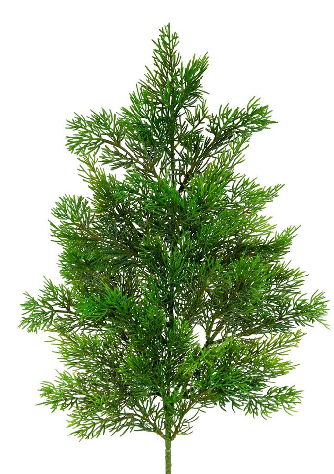 Kunstzweig Zedernzweig Nature ZJ Kunststoff 100% PE Spritzguss künstliche Zeder, Seidenblumen Roß, Länge: ca. 65cm