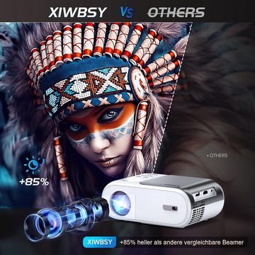 XIWBSY YouTube & Netflix WiFi Bluetooth Heimkino Mini Portabler Projektor (9500 lm, 1980*1080 px, kompatibel mit Android/iOS/Windows/TV Stick/Miracast)