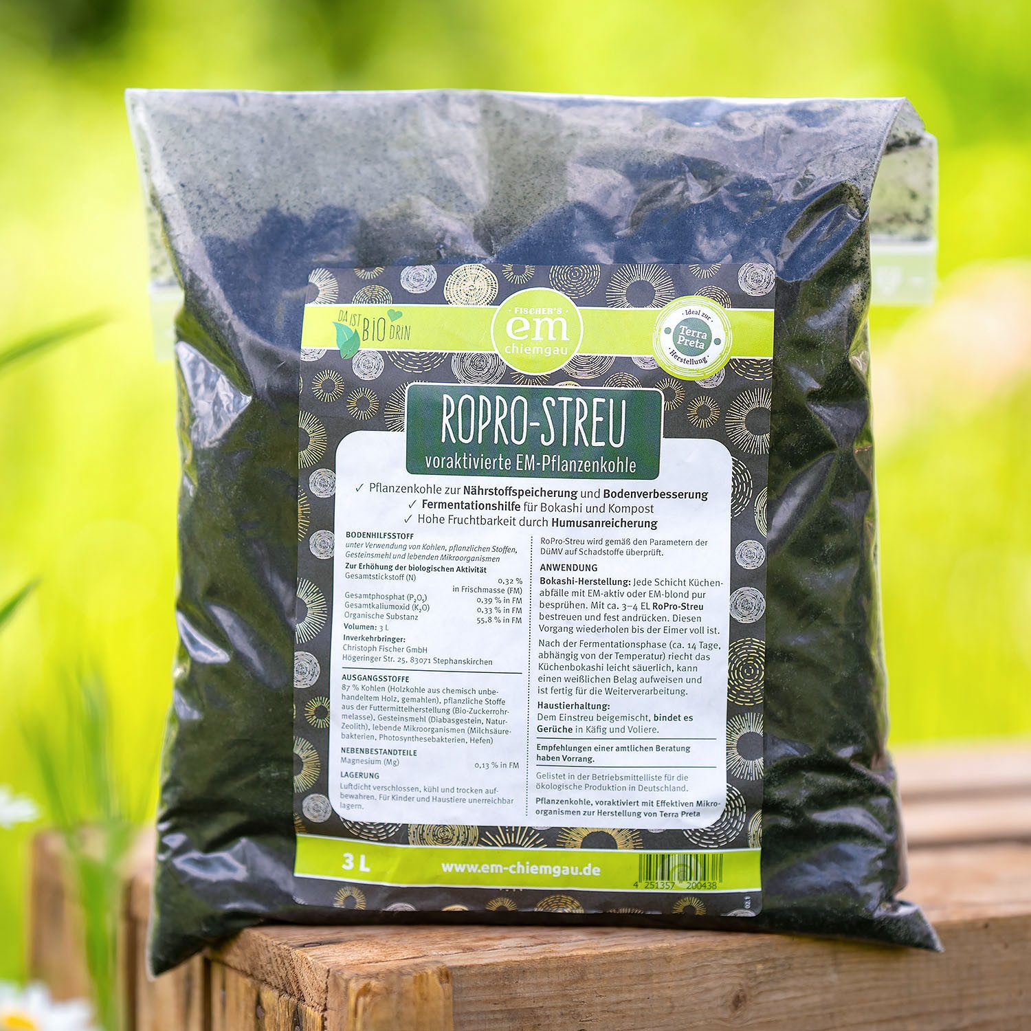Fischer's EM-Chiemgau Bodenverbesserer RoPro-Streu Bio Pflanzenkohle, günstig online kaufen