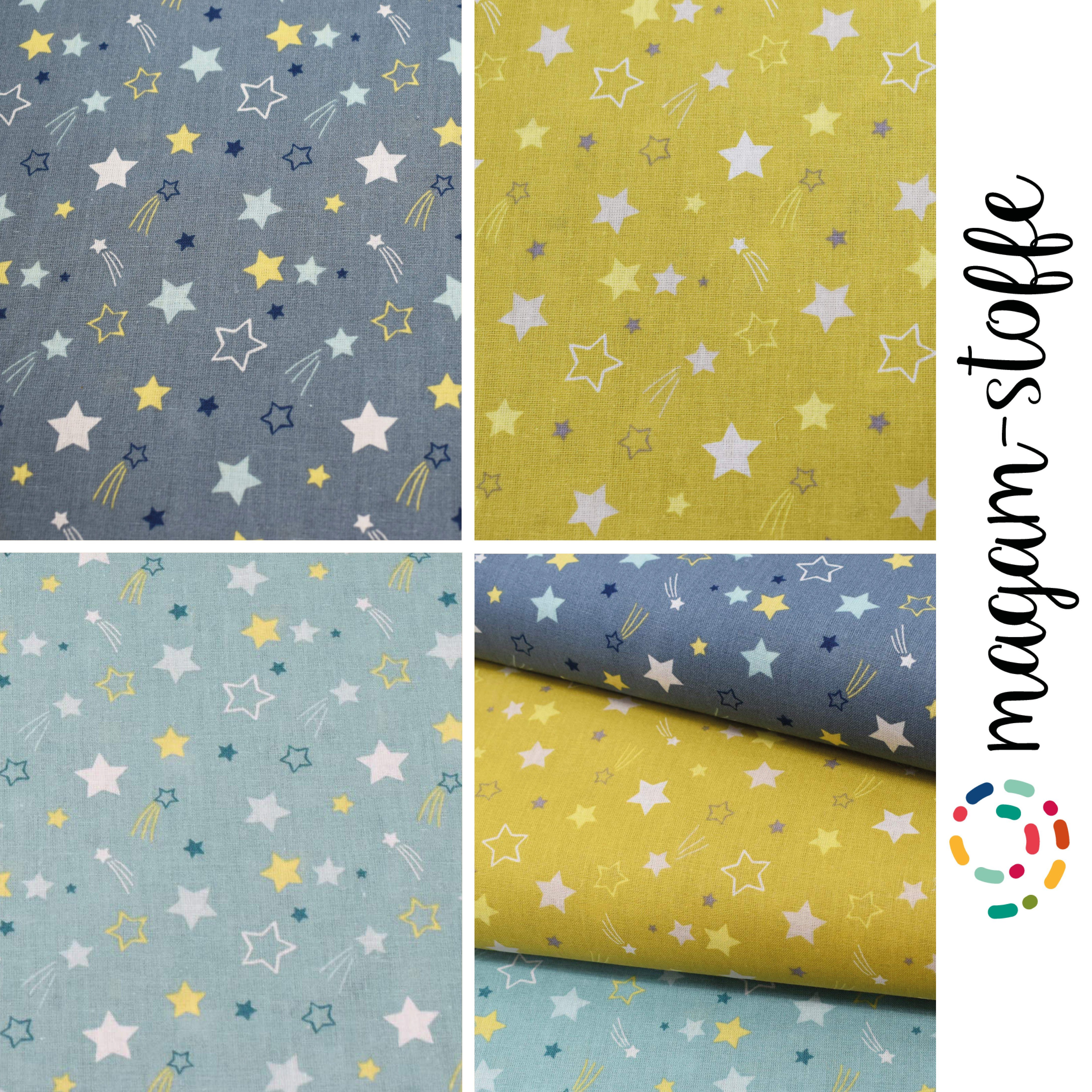 MAGAM-Stoffe Stoff "Funkelnde Sterne", Kinder Baumwollstoff aus Frankreich ÖKO-TEX Meterware ab 50cm