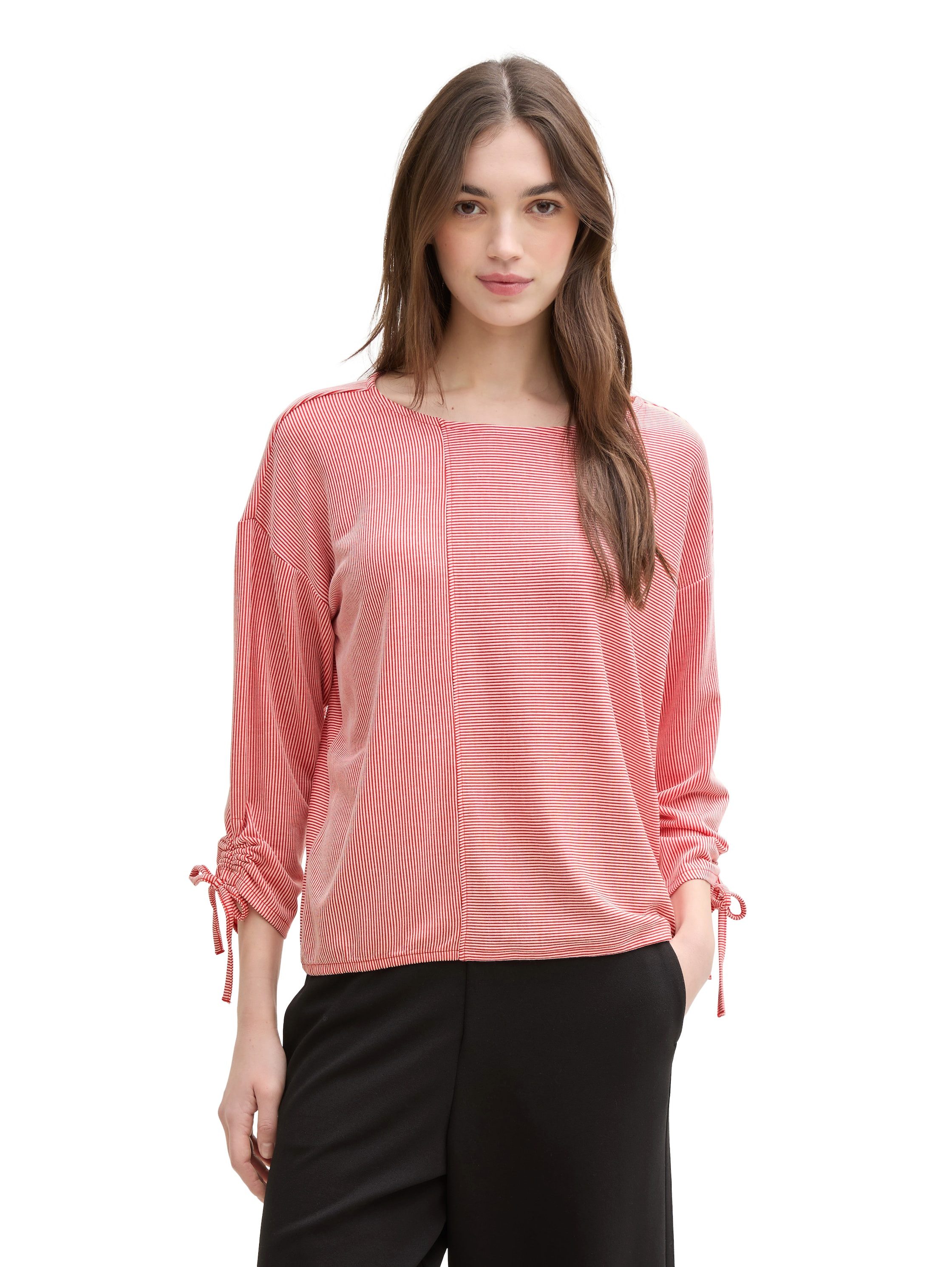 TOM TAILOR Denim 3/4-Arm-Shirt in feiner Rippoptik günstig online kaufen