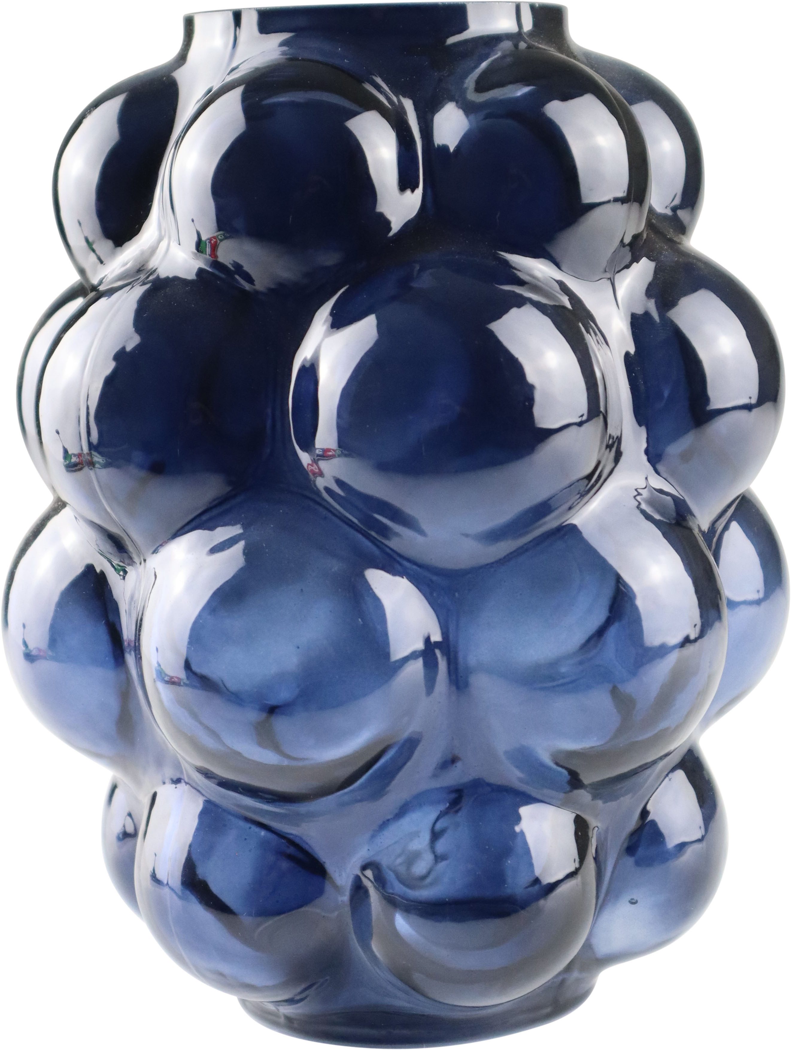 Dekovase Vase aus blauem Glas