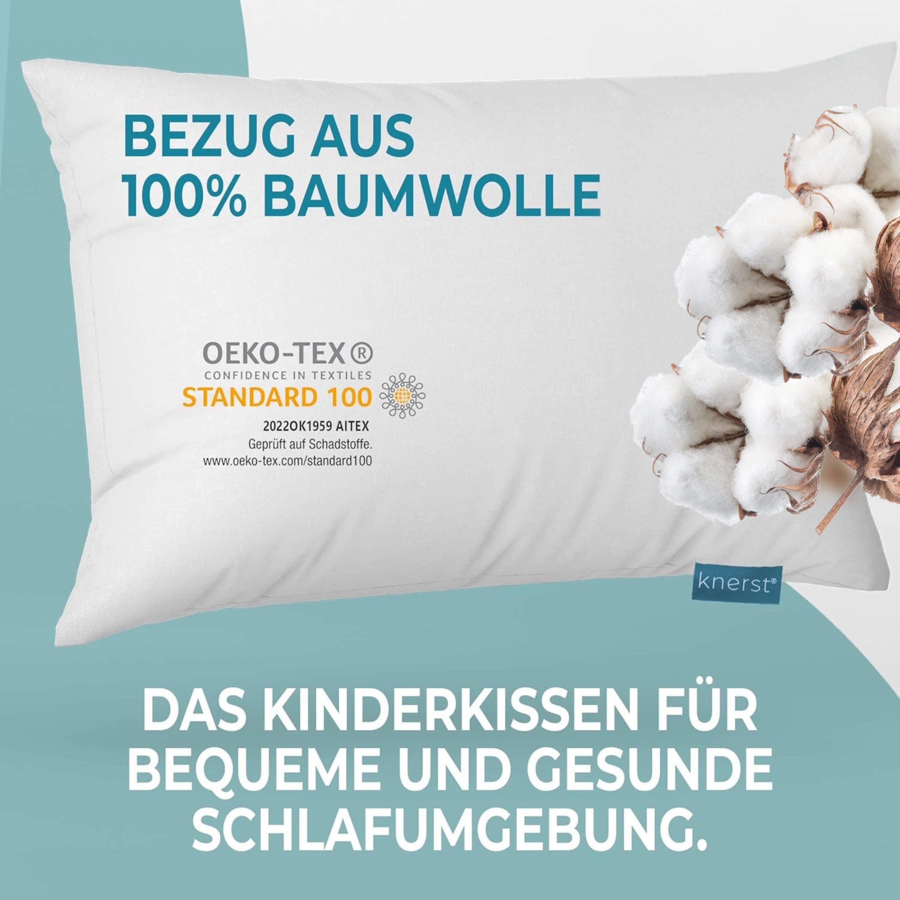 KNERST Kopfkissen 40x60 cm, ab 2 Jahren, Füllung: FitForm Technologie – 100% Polyester, Komfortkissen Kinder für optimale Stützkraft, waschbar bei 60°C für einf – Bild 4 von 5