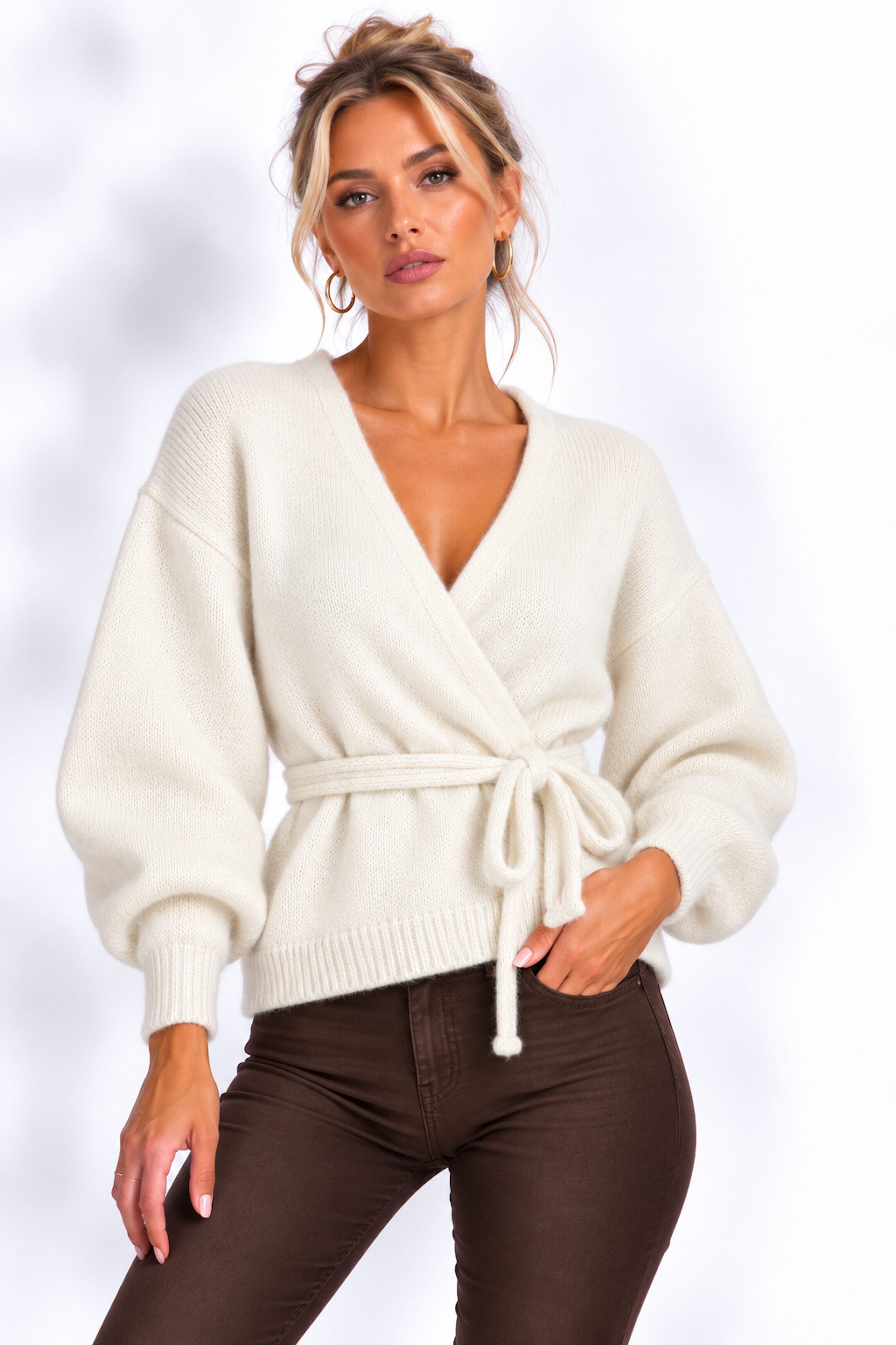 Worldclassca Cardigan Worldclassca Damen Wickelcardigan Cardigan Wickelstrickjacke Pullover Neue Kollektion - Stilvolle und gemütliche Strickmode für Damen