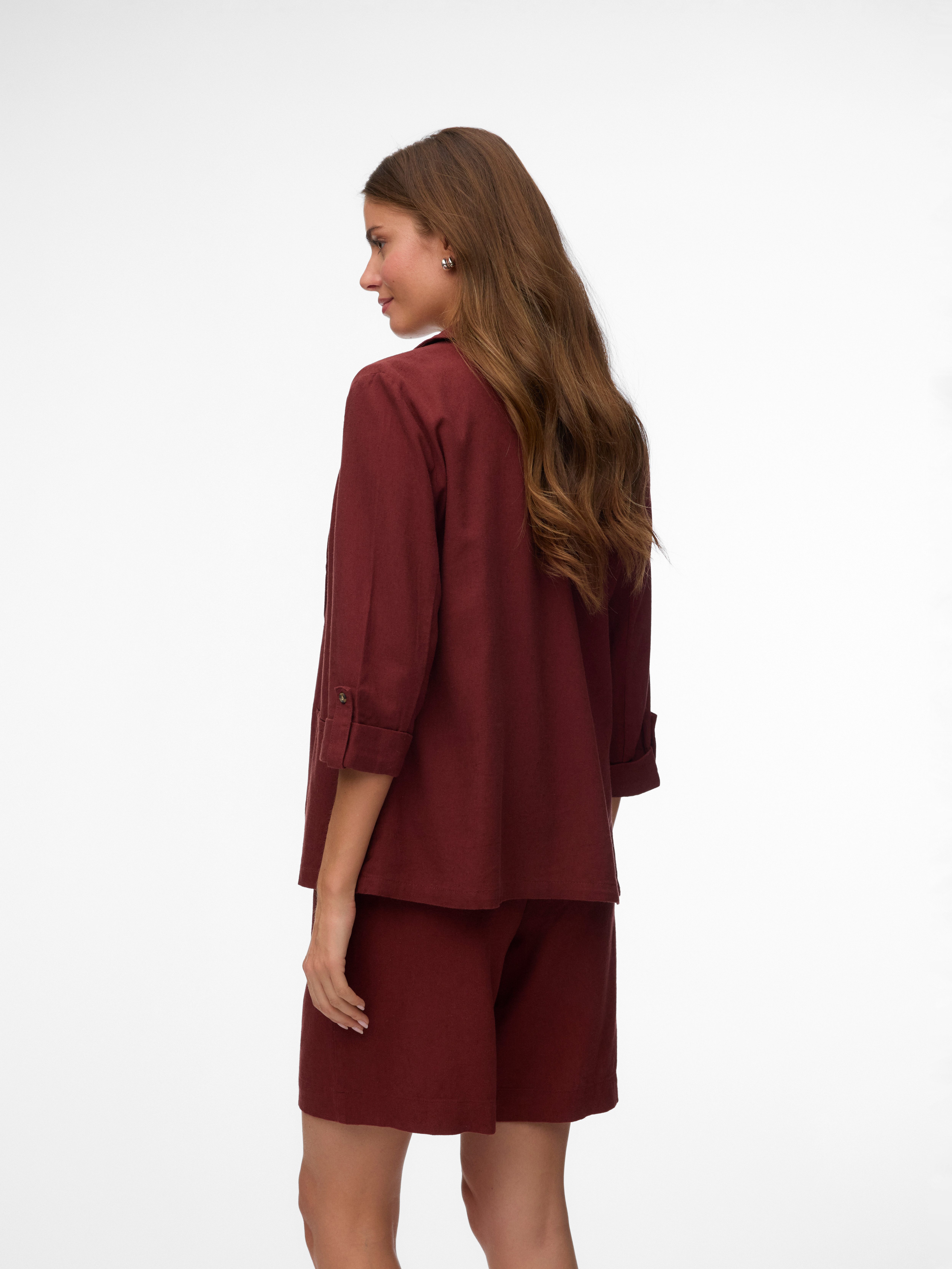 Vero Moda Kurzblazer VMJESMILO 3/4 LOOSE BLAZER WVN NOOS mit Leinen