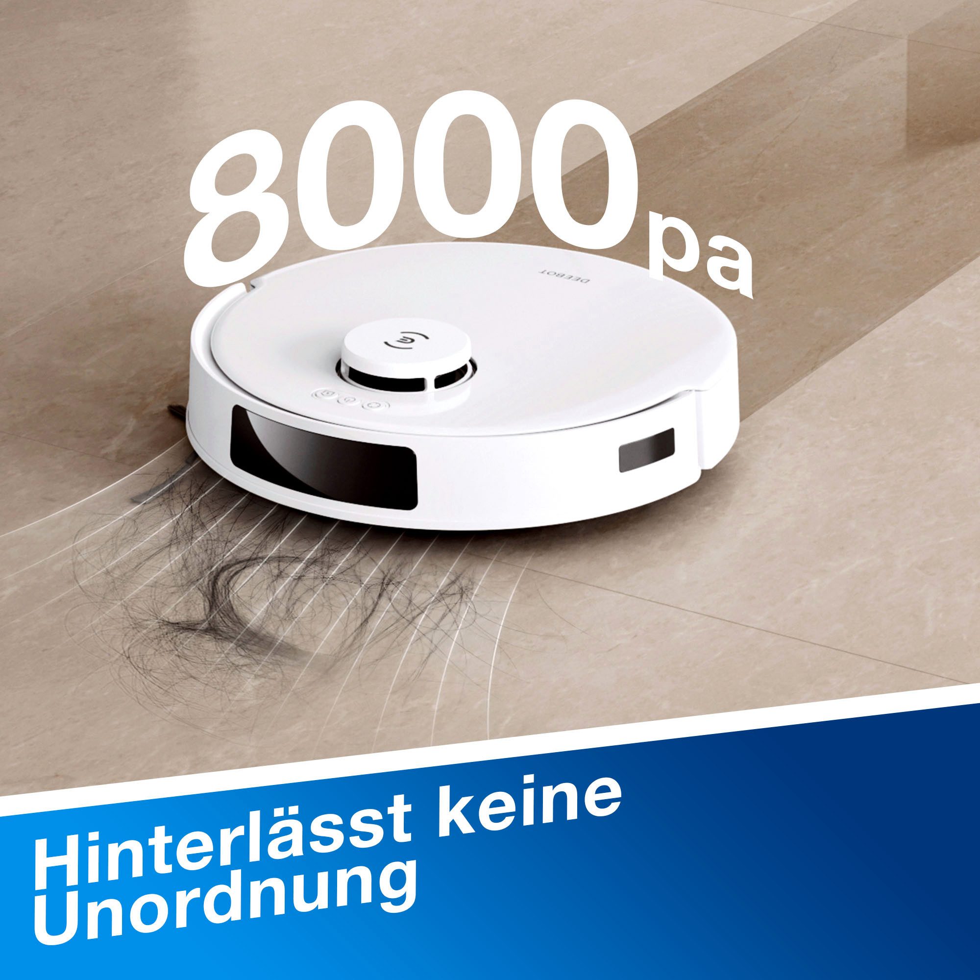 ECOVACS Nass-Trocken-Saugroboter DEEBOT N20 Saugroboter mit Wischfunktion, 45,00 W, Wischfunktion und Anti-Haar-Verhedderung