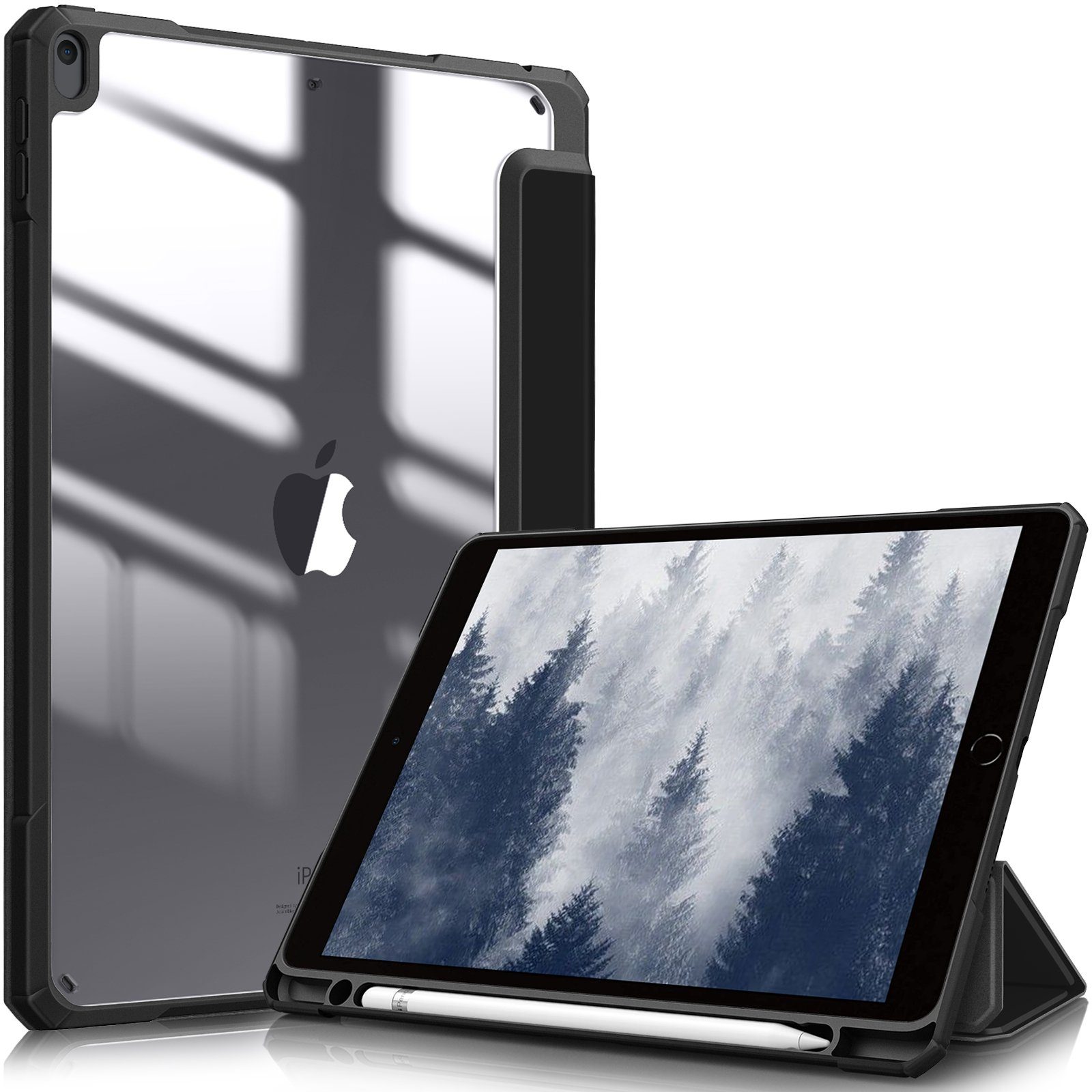 Fintie Tablet-Hülle Hybrid Hülle für iPad Air 2019 (3. Generation) / iPad Pro 10.5 2017 10,5 Zoll, [Eingebauter Stifthalter] Stoßfeste Abdeckung mit Klar Hartschalen