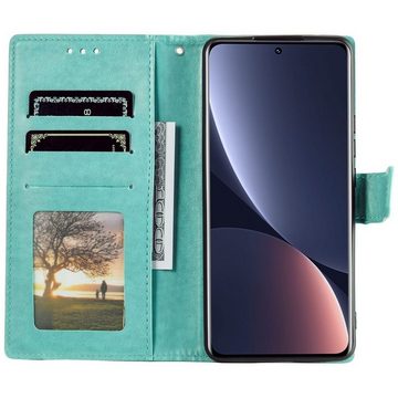 CoverKingz Handyhülle Hülle für Xiaomi 12/12X Handyhülle Flip Case Cover Tasche Etui 16,5 cm (6,5 Zoll), Klapphülle Schutzhülle mit Kartenfach Schutztasche Motiv Mandala