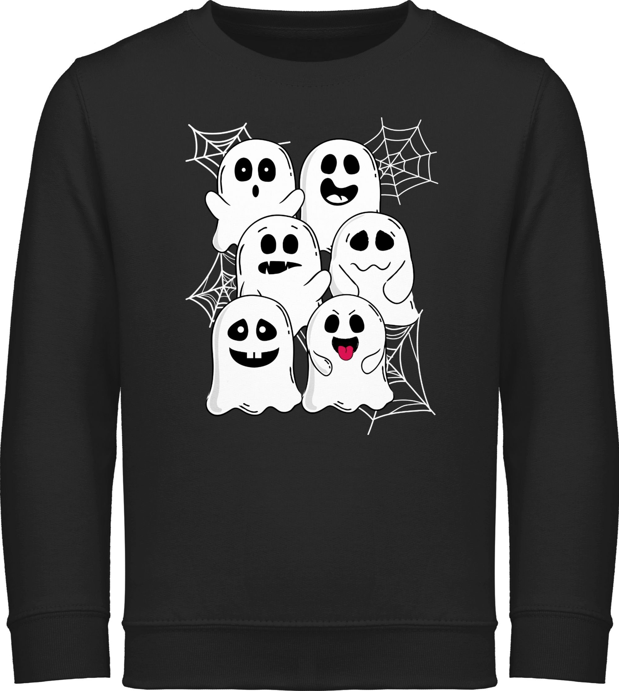 Shirtracer Sweatshirt Lustige Geister Gespenster Geist Gespenst Halloween Kostüme für Kinder 1 Schwarz