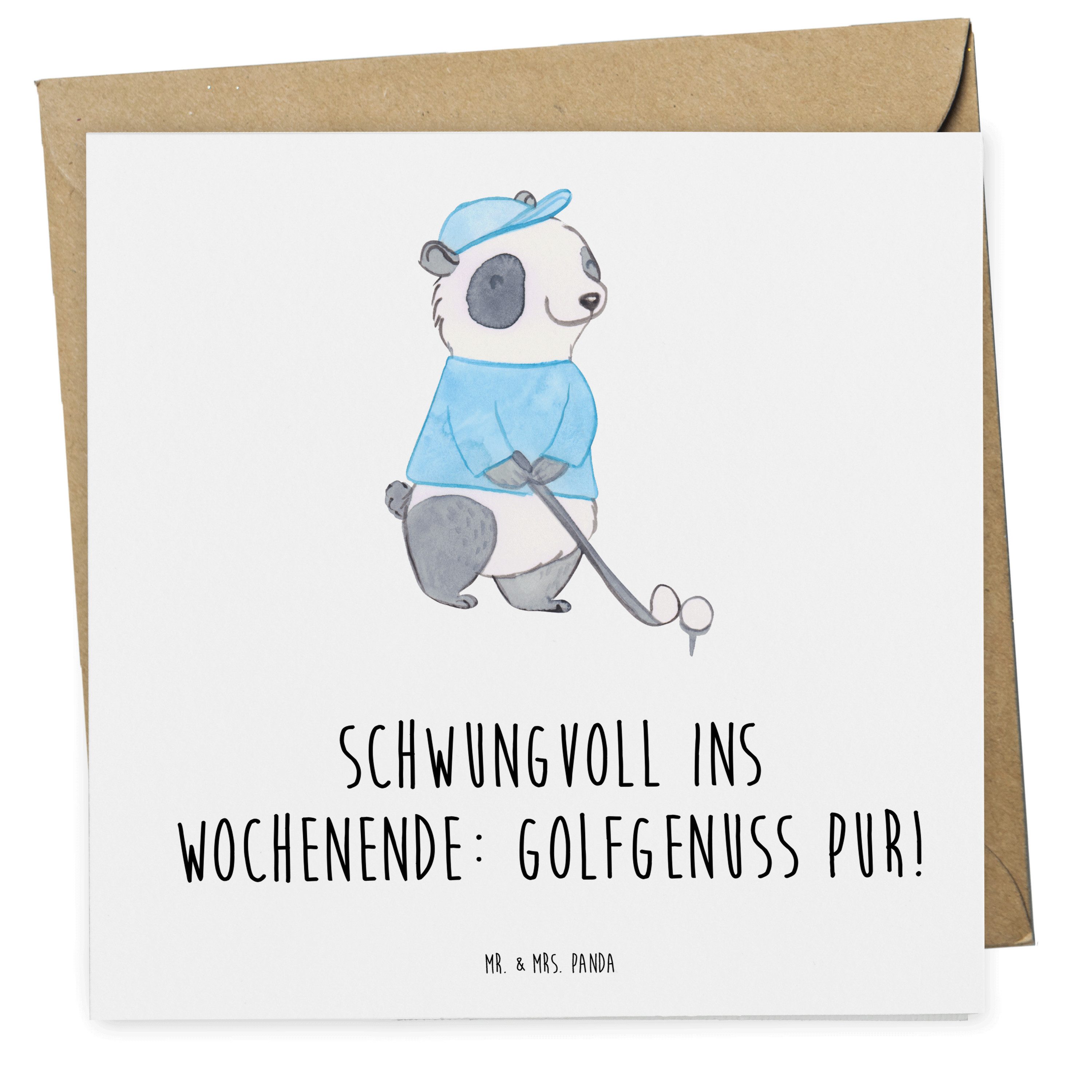Grußkarte Golfwochenende Schwungvoll - Weiß - Geschenk, Schwungvoll ins Wochene