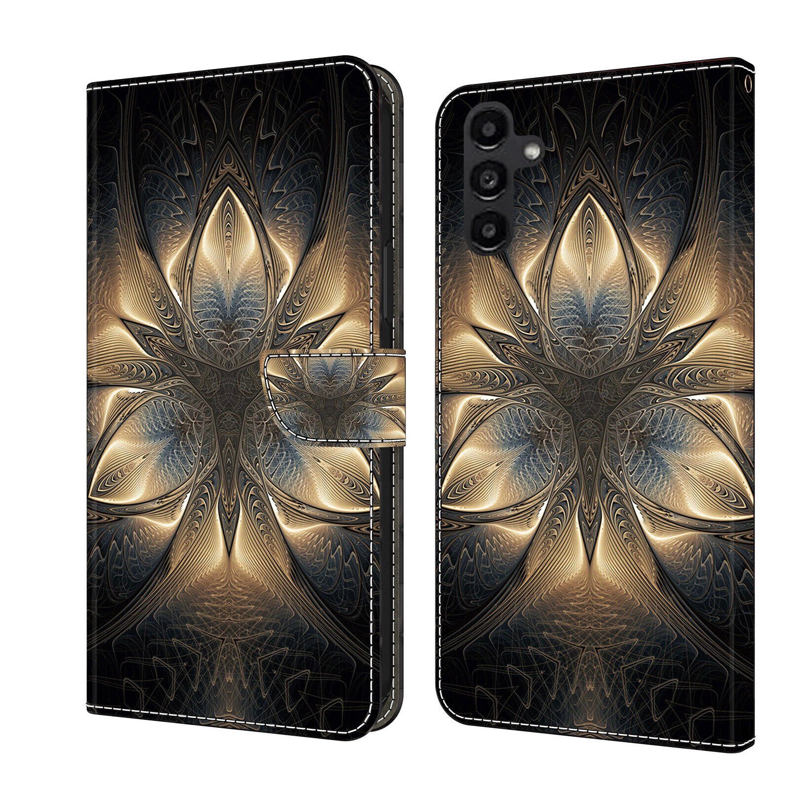 CLM-Tech Handytasche für Samsung Galaxy A16 / A17 / A18 4G / 5G Klapphülle (goldener Ruhm, 1-tlg., Handyhülle mit Standfunktion - Wallet Flip Case inklusive Kartenfächer), Cover mit Magnetverschluss