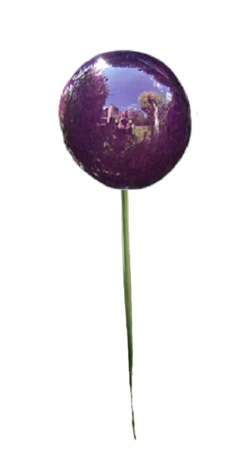 Jürgen Bocker - Gartenambiente Gartenstecker Rosenkugel Edelstahl violett lila Stab 80 cm Gartenstecker Beetstecker