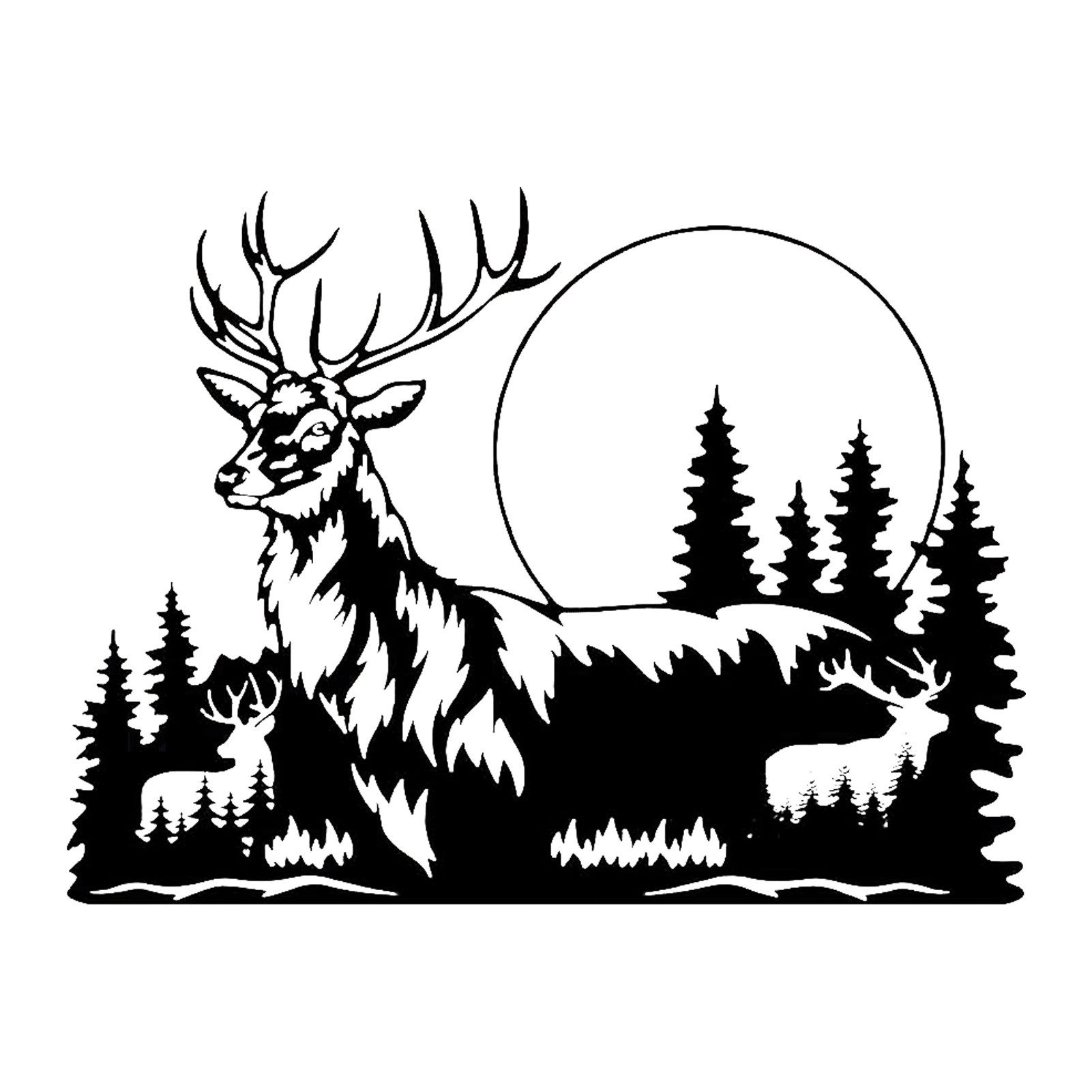 Jumpeak Wanddekoobjekt wanddekoration metall,HirschundWald,hirsch deko,wallart,AbstrakteKunst, wanddekoration wohnzimmer,Metallhirsch,Verschiedene Stile