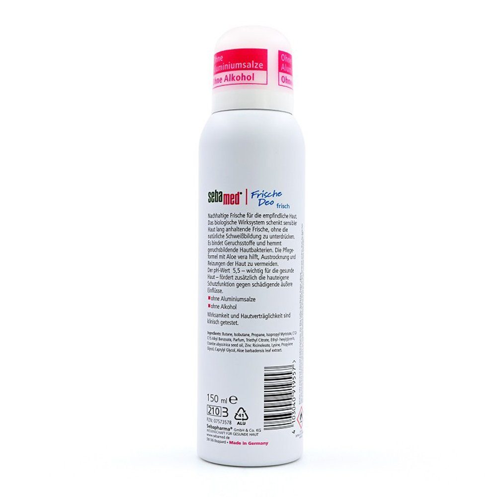 Sebapharma GmbH & Co.KG Deo-Spray SEBAMED Frische Deo frisch Aerosol, 150 ml, ohne Aluminiumsalze, ohne Alkohol