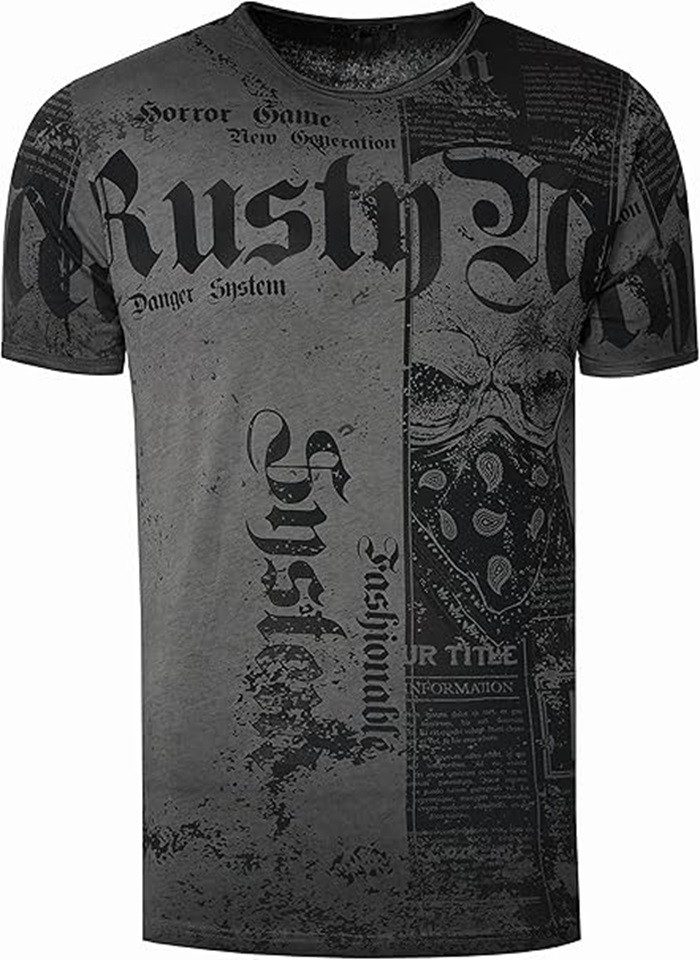 Rusty Neal T-Shirt mit Allover-Print im Used-Look günstig online kaufen
