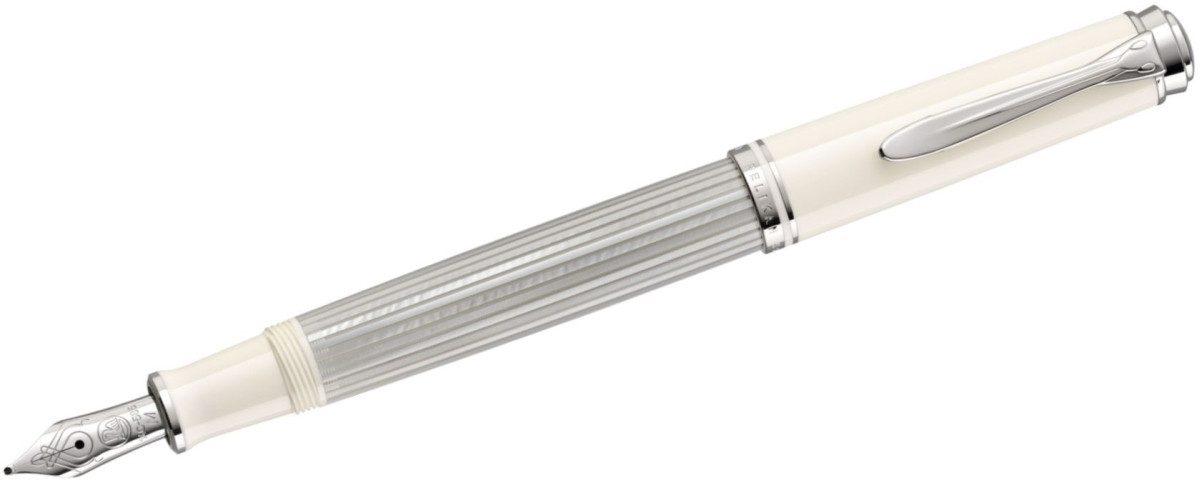 Pelikan Füllhalter Classic 205 – Weiß, Feder B (breit), Kolbenfüller, Made In Germany, Im Geschenketui