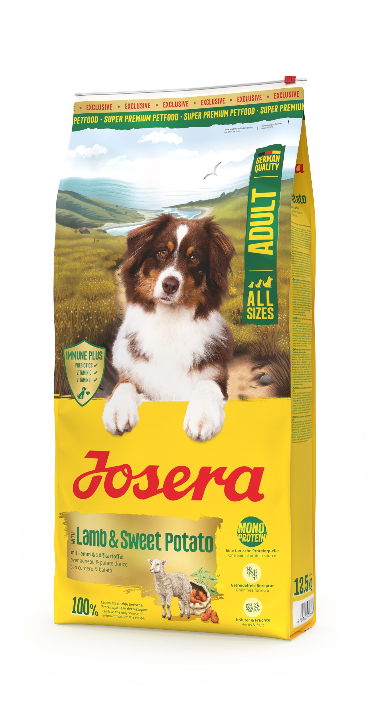 Josera Lamb & Sweet Potato 12,5kg, Trockenfutter für: Hunde, Adult All Size, für ausgewachsene Hunde aller Größen