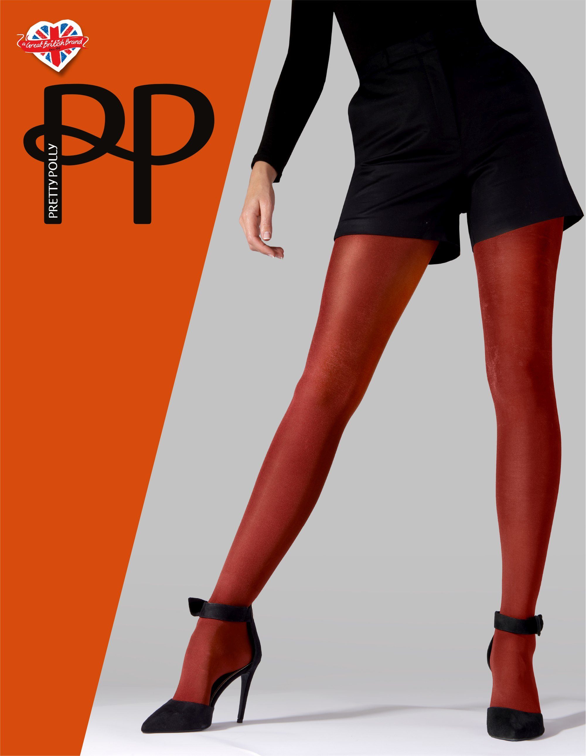 Pretty Polly Feinstrumpfhose Premium Fashion Satin Opaque Tights 60 DEN (Strumpfhose 1 St. glatt) ohne Naht