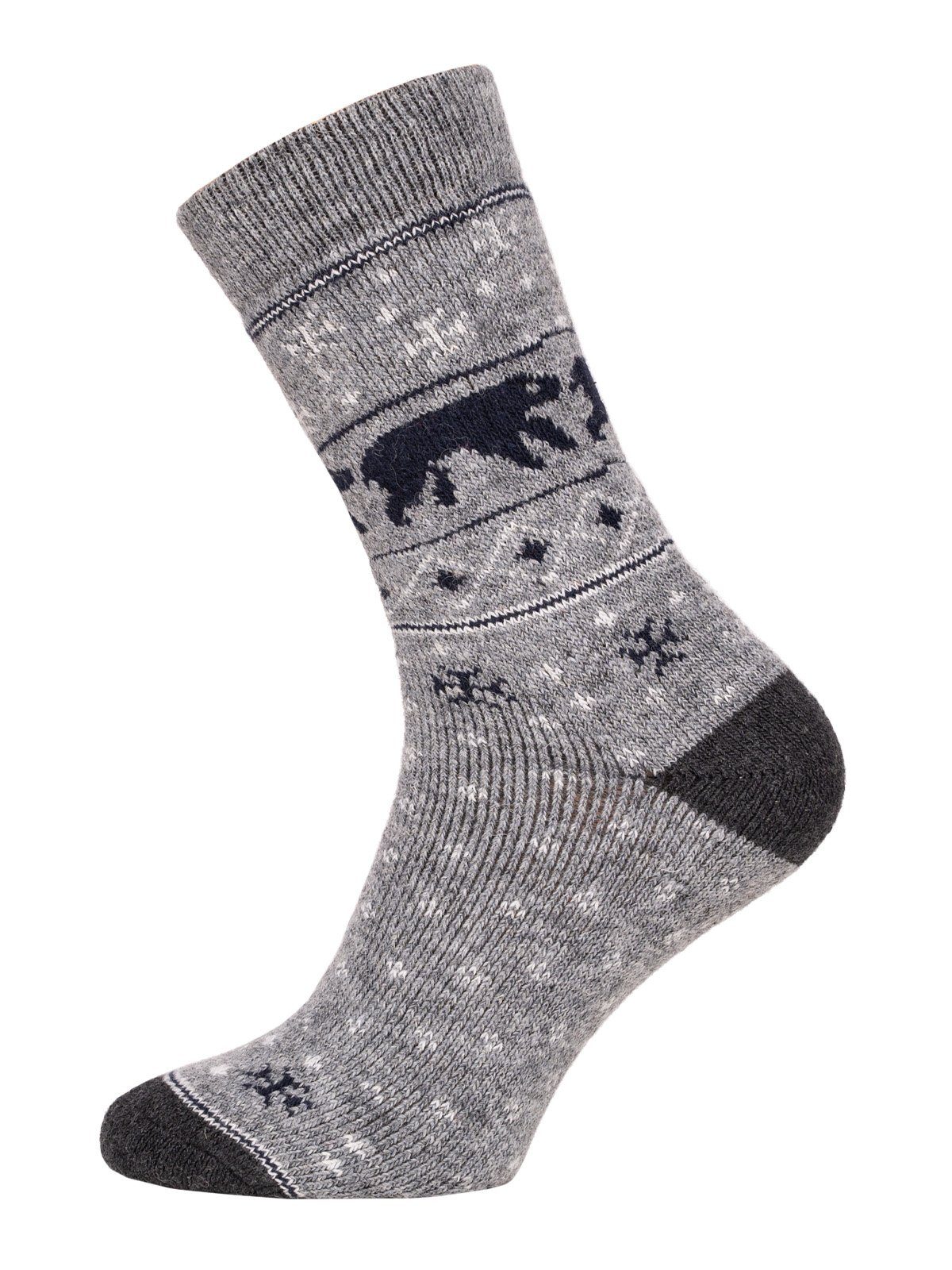 Motiv Socken Eisbär und mit & Wolle HomeOfSocks Hygge Dick Damen mit Frottee Kuschelsocken für Herren