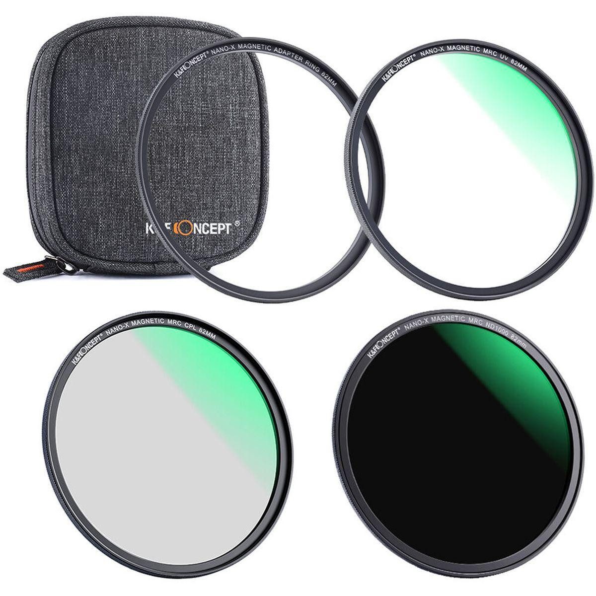 K&F Concept Magnetic Lens Filter-kit CPL-ND-UV 58mm Objektivzubehör