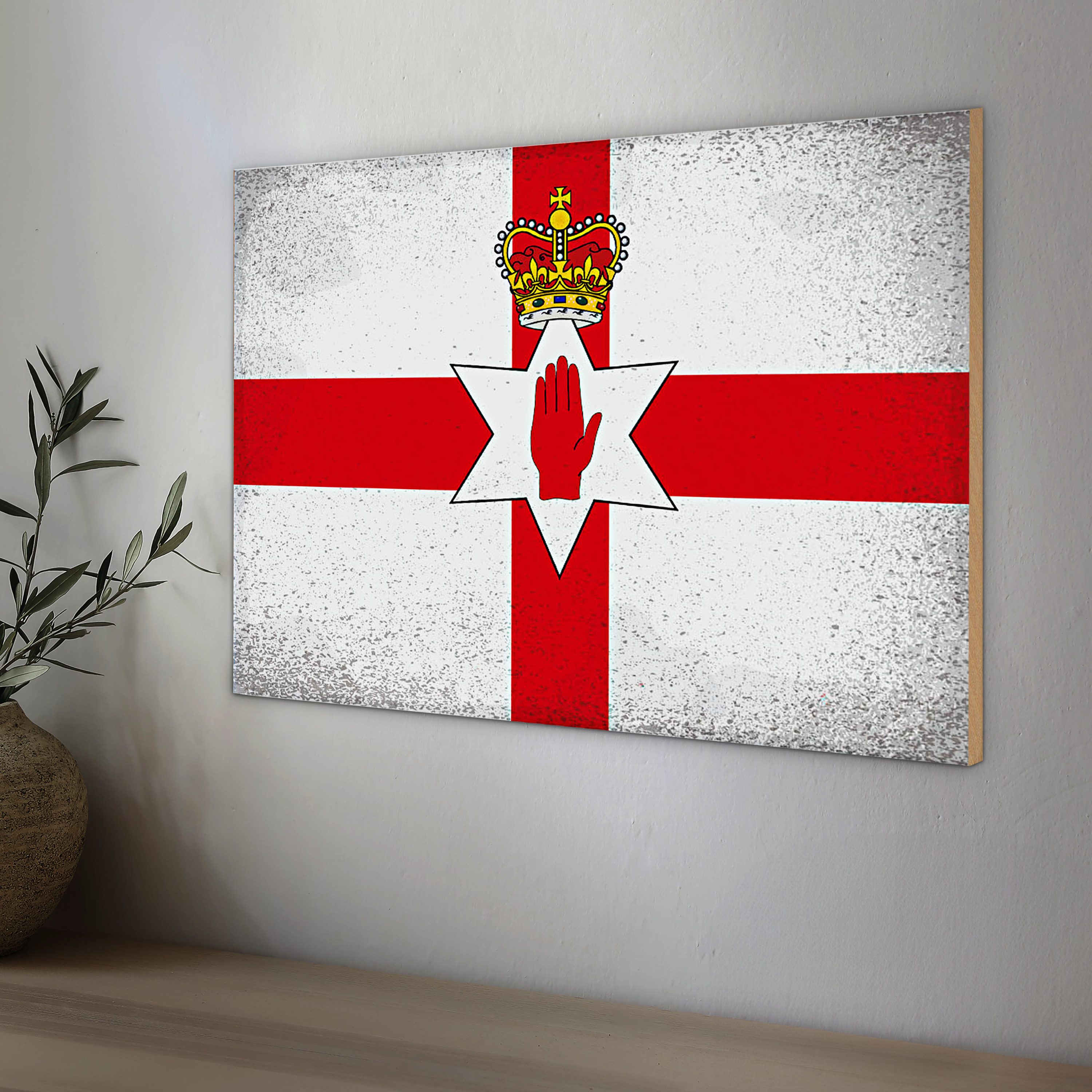 Roomando Holzbild Flagge Nordirland 18x12cm Flag Vintage