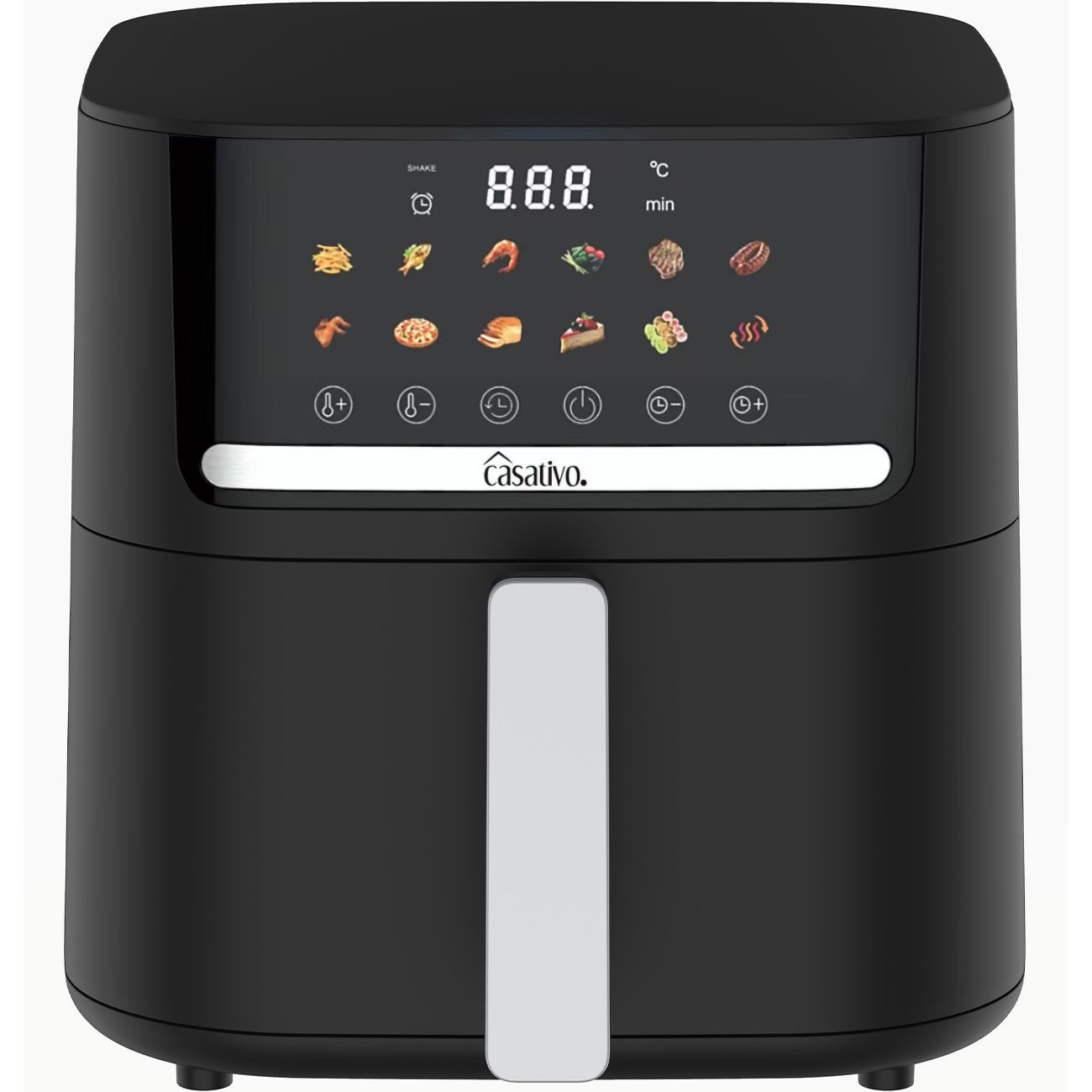 Casativo Heißluftfritteuse CH9693, 1600 W, Energiesparend, 11 Programme, 6,5L Volumen, LED-Touch-Display