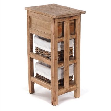 DESIGN DELIGHTS Konsolentisch KOMMODE TOWER, 70x38cm (HxB), Holz, mit Rattan Körben, Badschrank