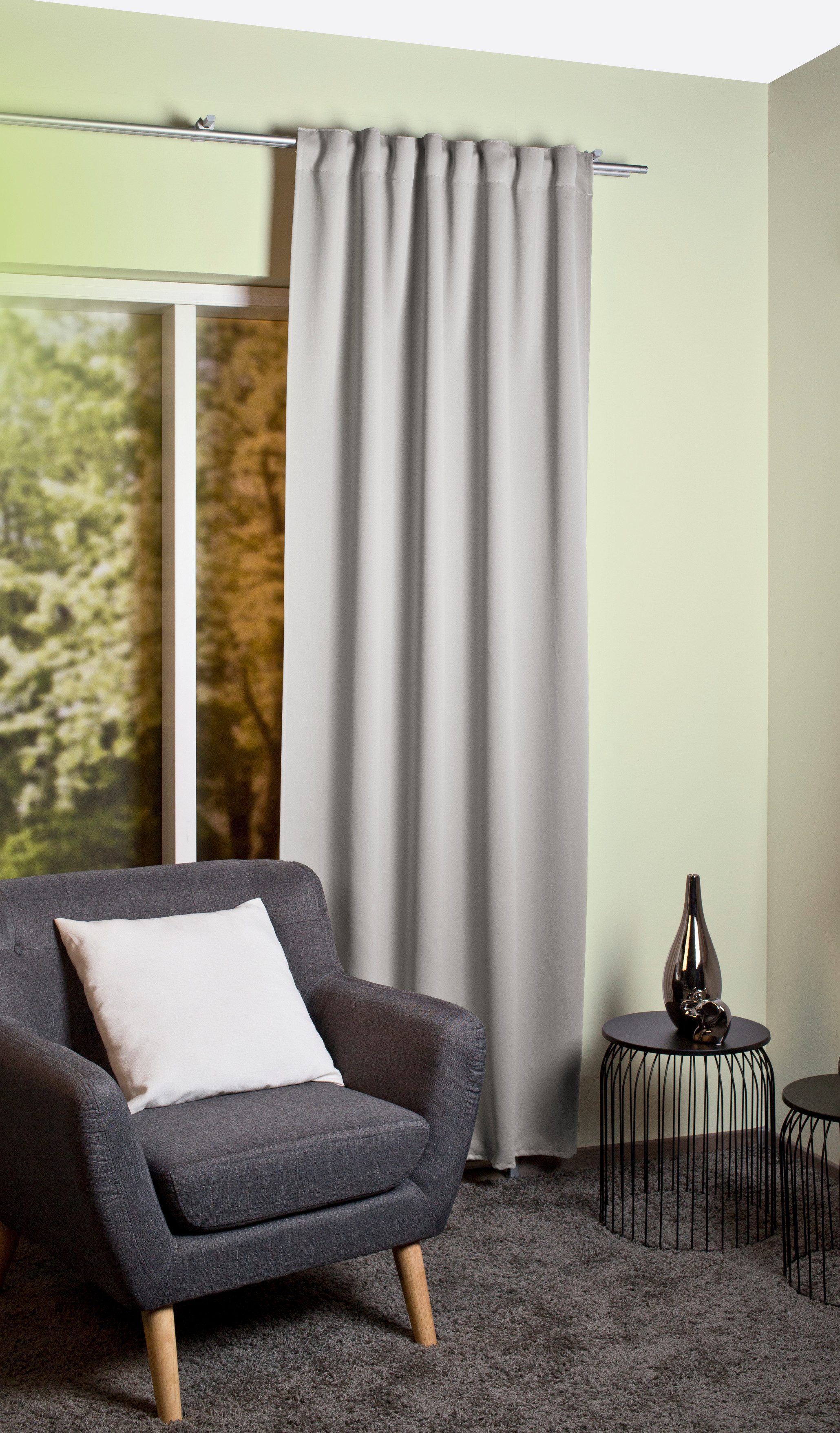 Home Basics Verdunkelungsvorhang BLACKY (1 St), Multifunktionsband, verdunkelnd, Verdunklungsschal, Multifunktionsband, Uni