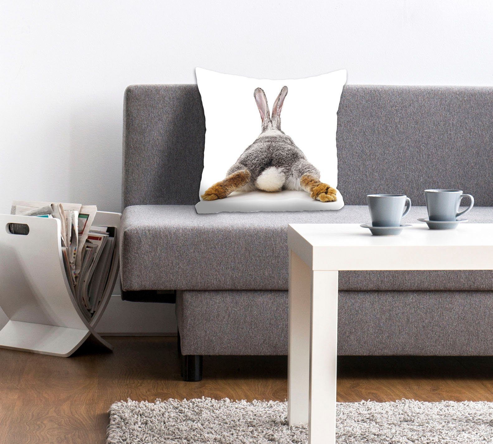 queence Dekokissen Rabbit Tail, mit einem Hasenschwanz