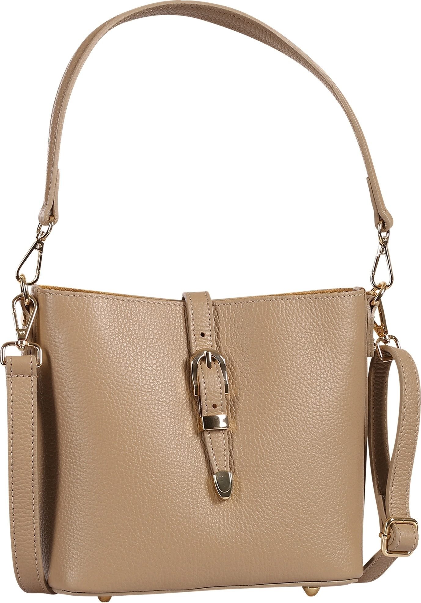 Toscanto Umhängetasche Toscanto Damen Umhängetasche Leder (Umhängetasche), Damen Leder Umhängetasche, tan ca. 23cm
