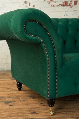 JVmoebel Chesterfield-Sofa klassische Chesterfield Couch 3 Sitzer Sofa Couch Samt Design neu, Die Rückenlehne mit Knöpfen.
