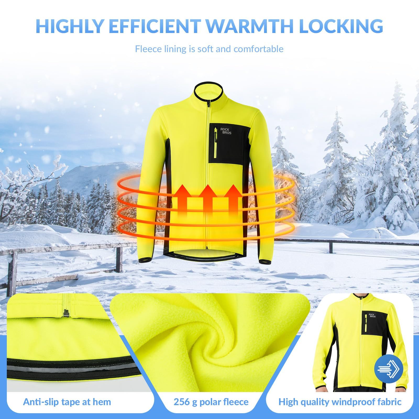 ROCKBROS Fahrradjacke Winter Fahrradjacke Herren Winddicht Warm Wanderjacke günstig online kaufen