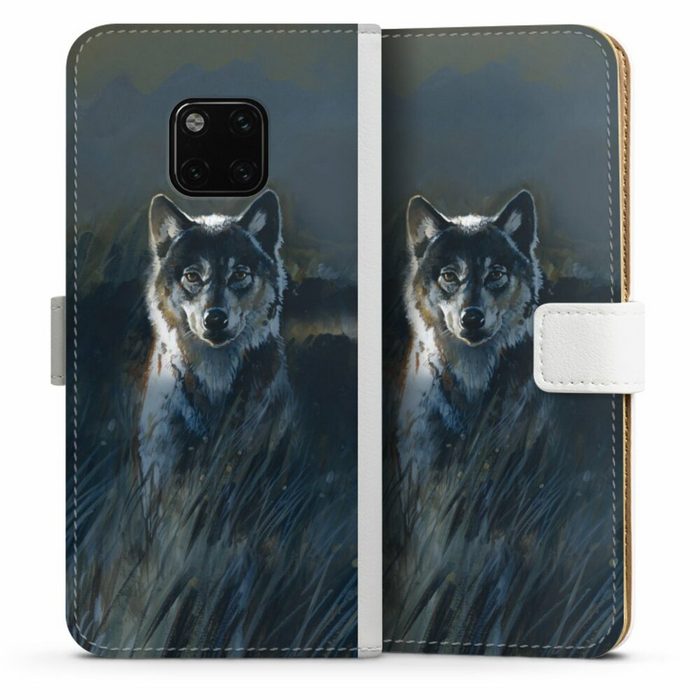 DeinDesign Handyhülle Wolf Natur Malerei Wolf 2 Huawei Mate 20 Pro Hülle Handy Flip Case Wallet Cover