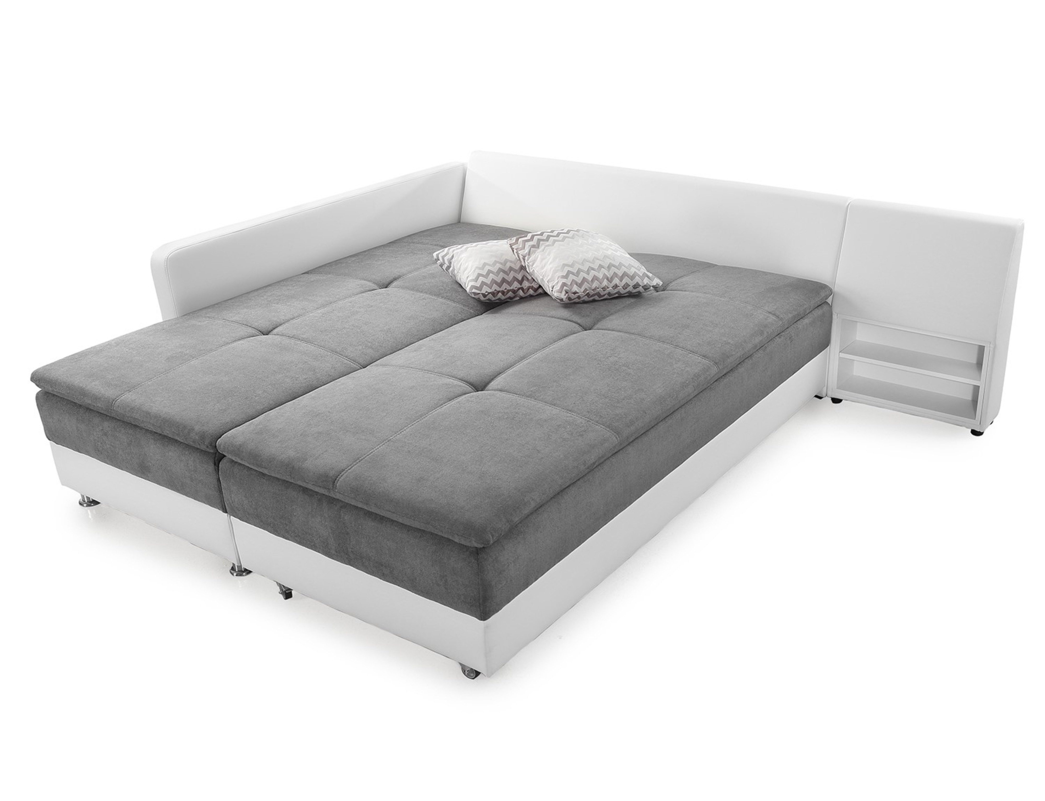 luma-home Ecksofa 15104, Dauerschläfer-Doppelbett B306/T223/H95 cm, Bettkas günstig online kaufen