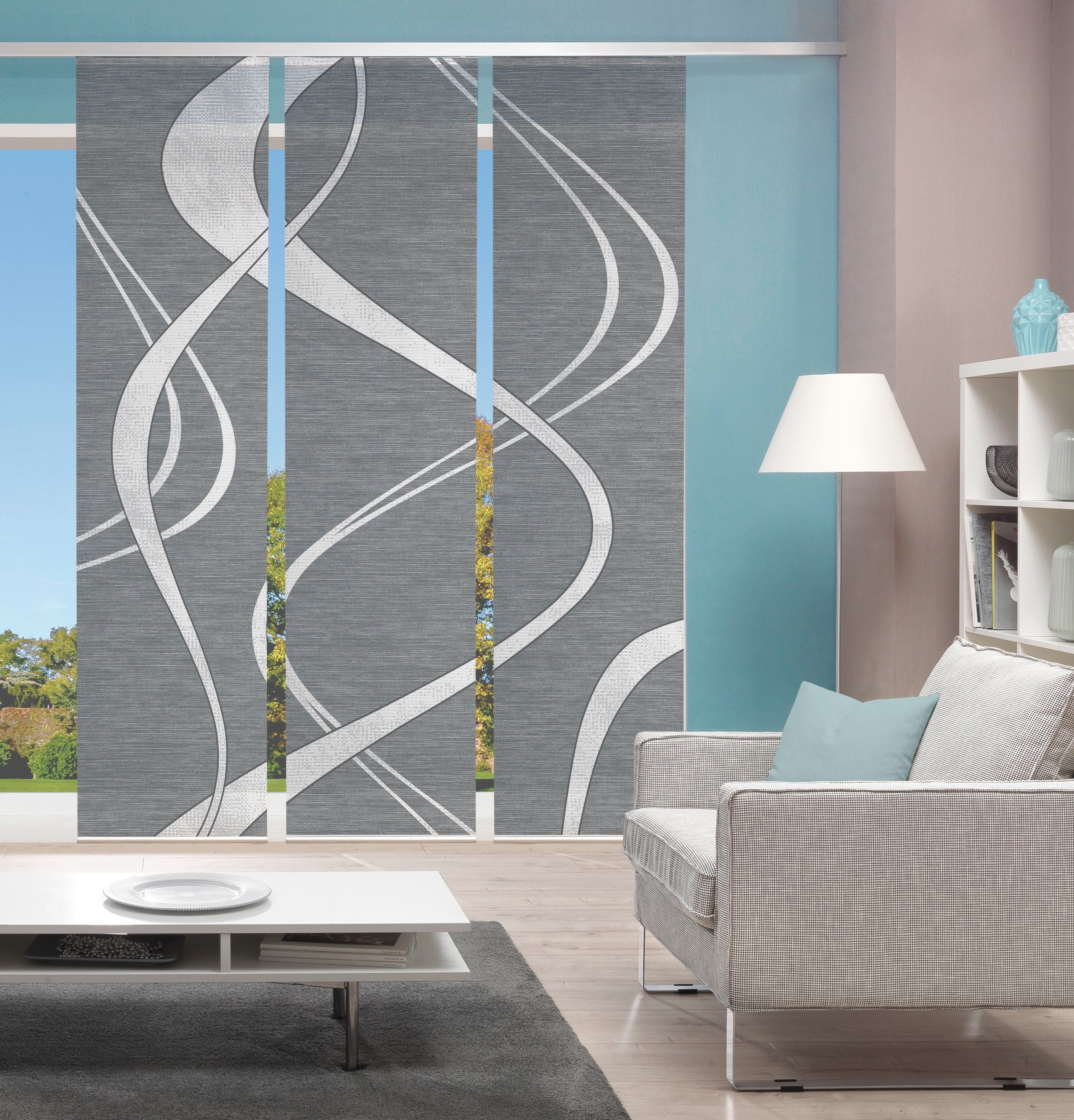 Vision S Schiebegardine TIBANO MITTE (1 St), Paneelwagen, halbtransparent, HxB: 260x60, BAMBUS OPTIK