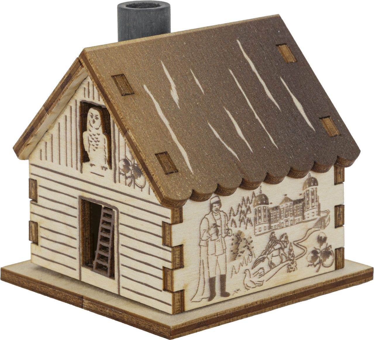 SAICO Original Räuchermännchen Saico Räucherfigur Haus Drei Haselnüsse für