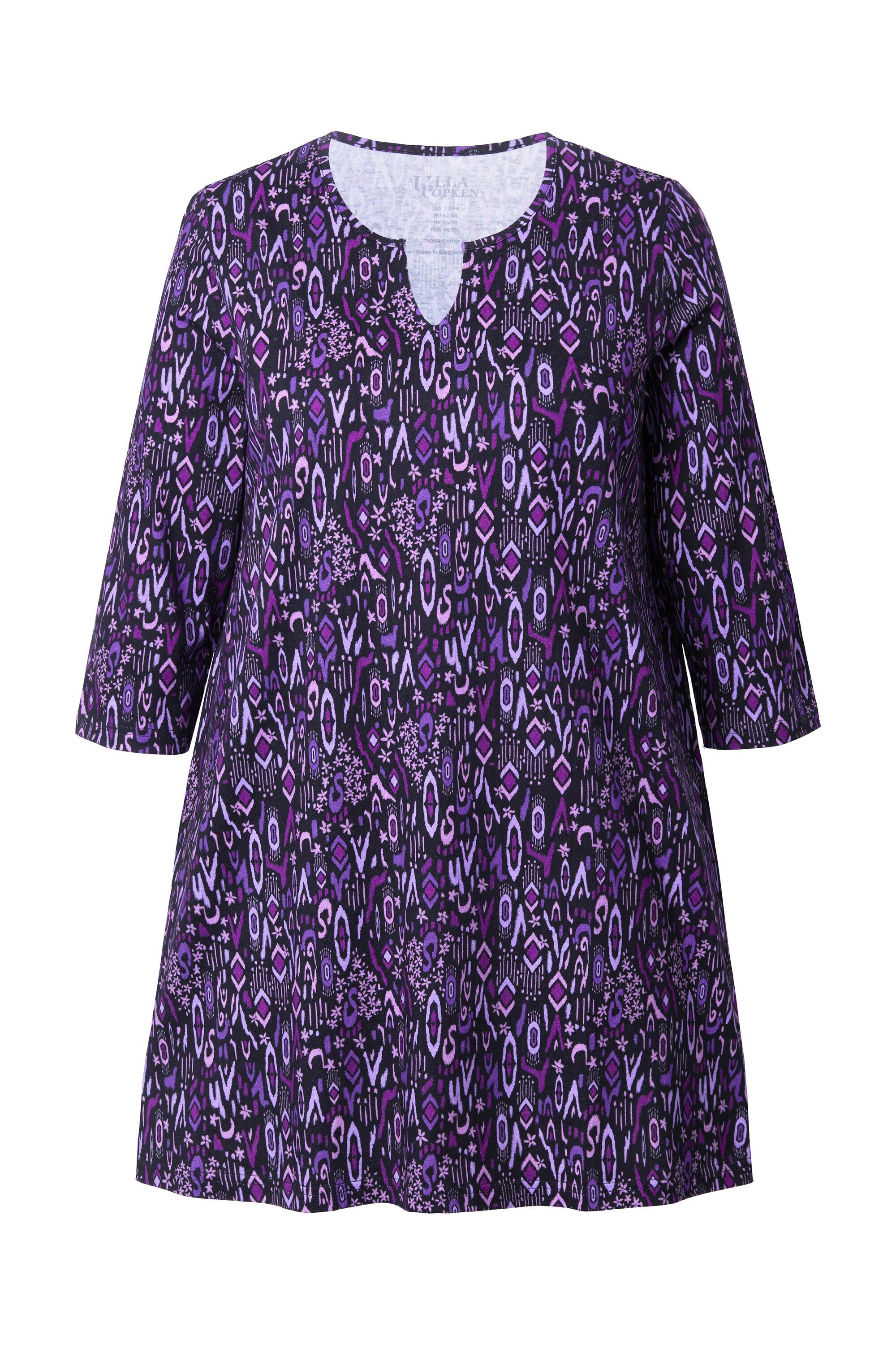 Ulla Popken Longshirt Longshirt A-Linie V-Ausschnitt günstig online kaufen
