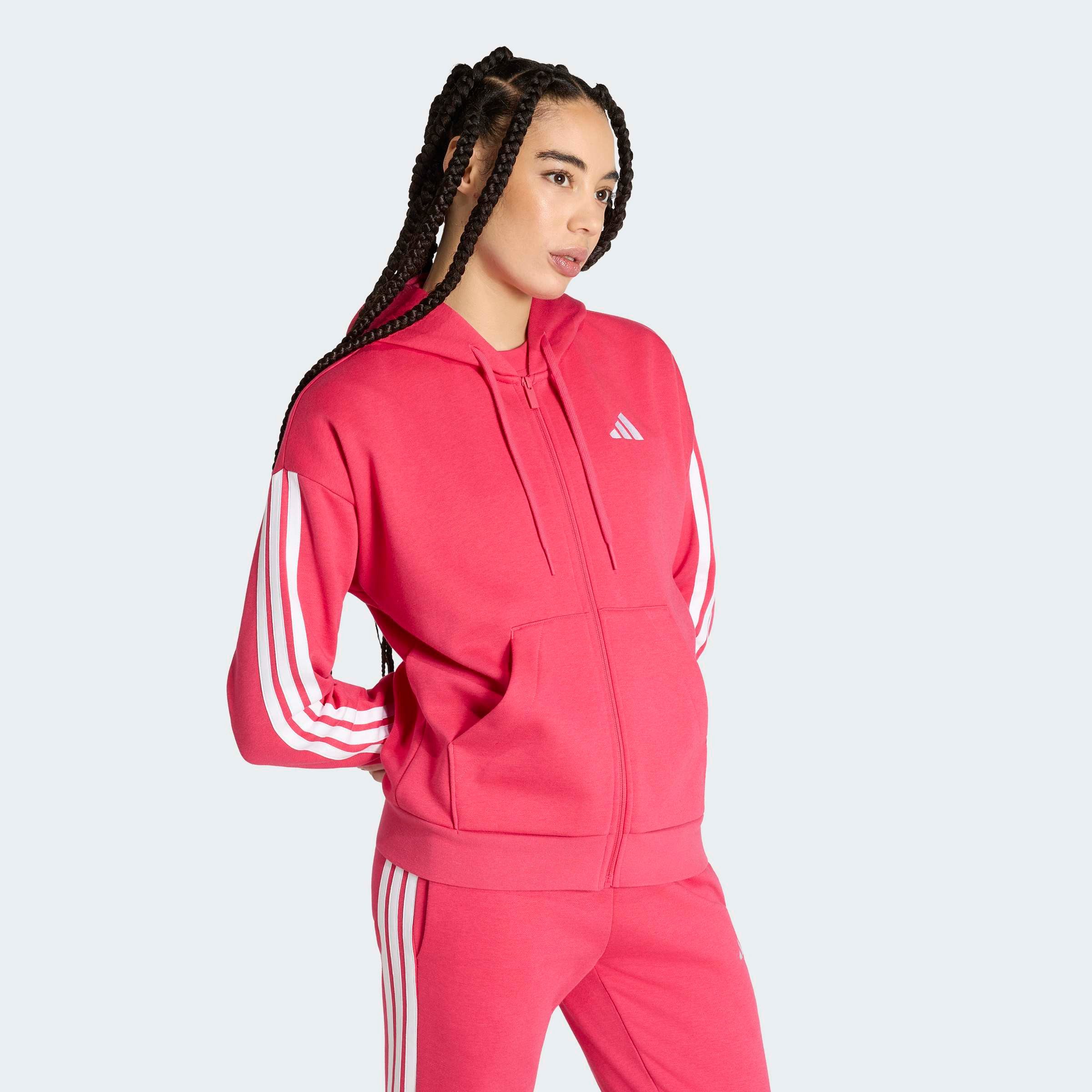 adidas Sportswear Kapuzensweatjacke ESSENTIALS 3-STREIFEN FLEECE