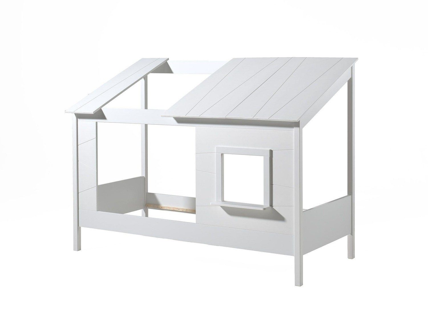 Kinderbett Bett Baumhaus 90x200 cm MDF Massivholz Weiß