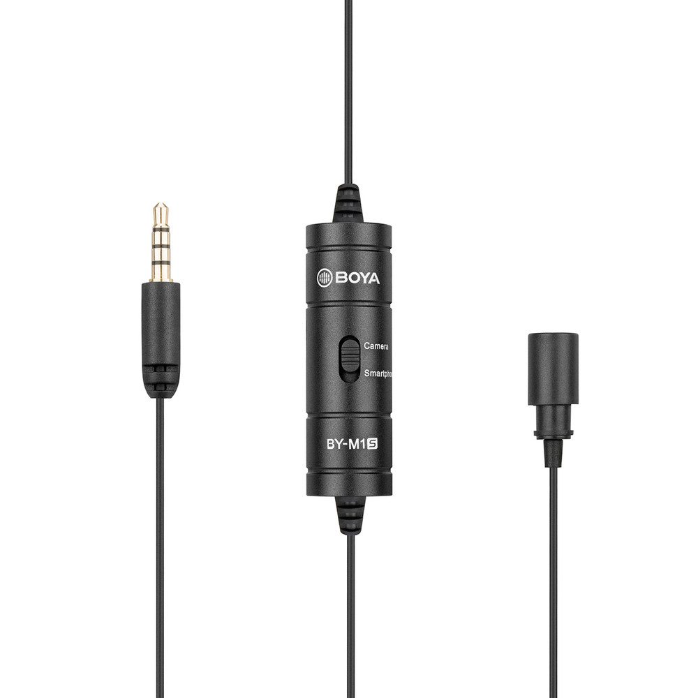 BOYA Mikrofon Kompaktmikrofon Ansteckmikrofon (Spar-Set, 1-tlg), Rundum-Mikrofon, batterielos, 6 m Kabel