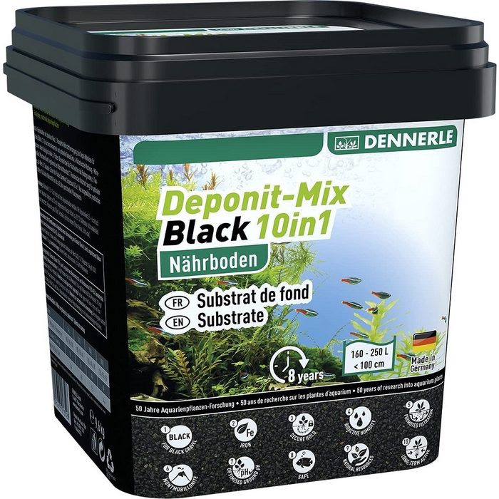 DENNERLE Aquarien-Substrat Dennerle Deponit-Mix Black 10in1 - 9 6kg