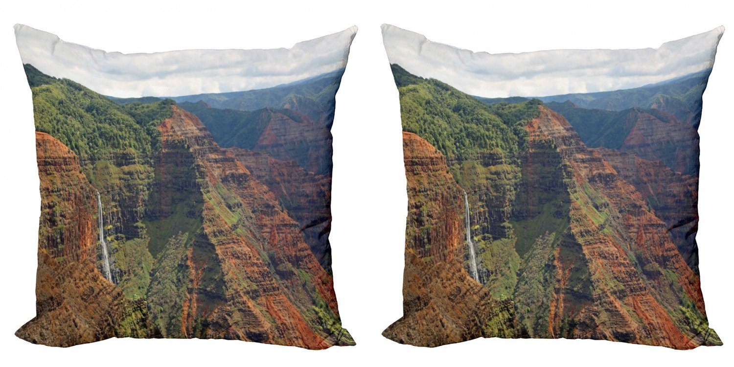 Kissenbezüge Modern Accent Doppelseitiger Digitaldruck, Abakuhaus (2 Stück), Nature Scene Waipoo Fälle Hawaii